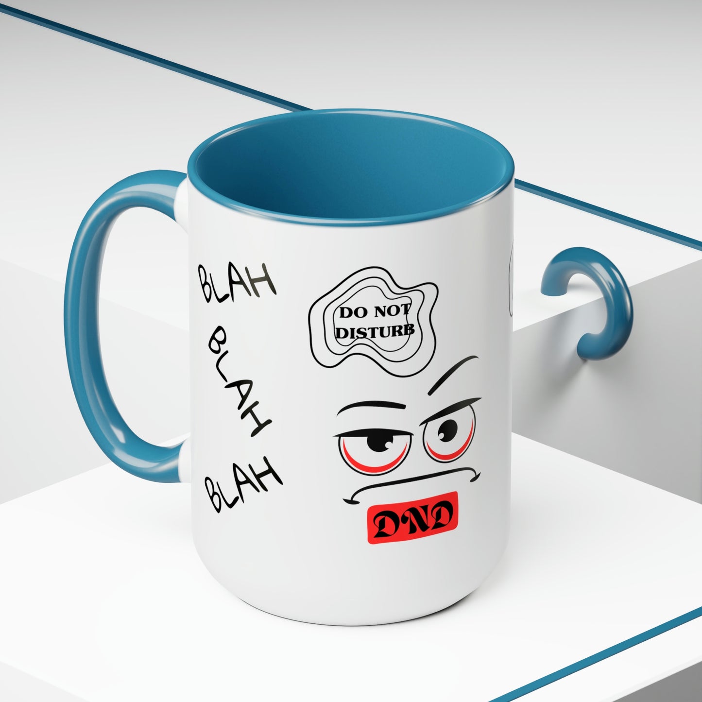 "DO NOT DISTURB" Two-Tone Coffee Mugs, 15oz