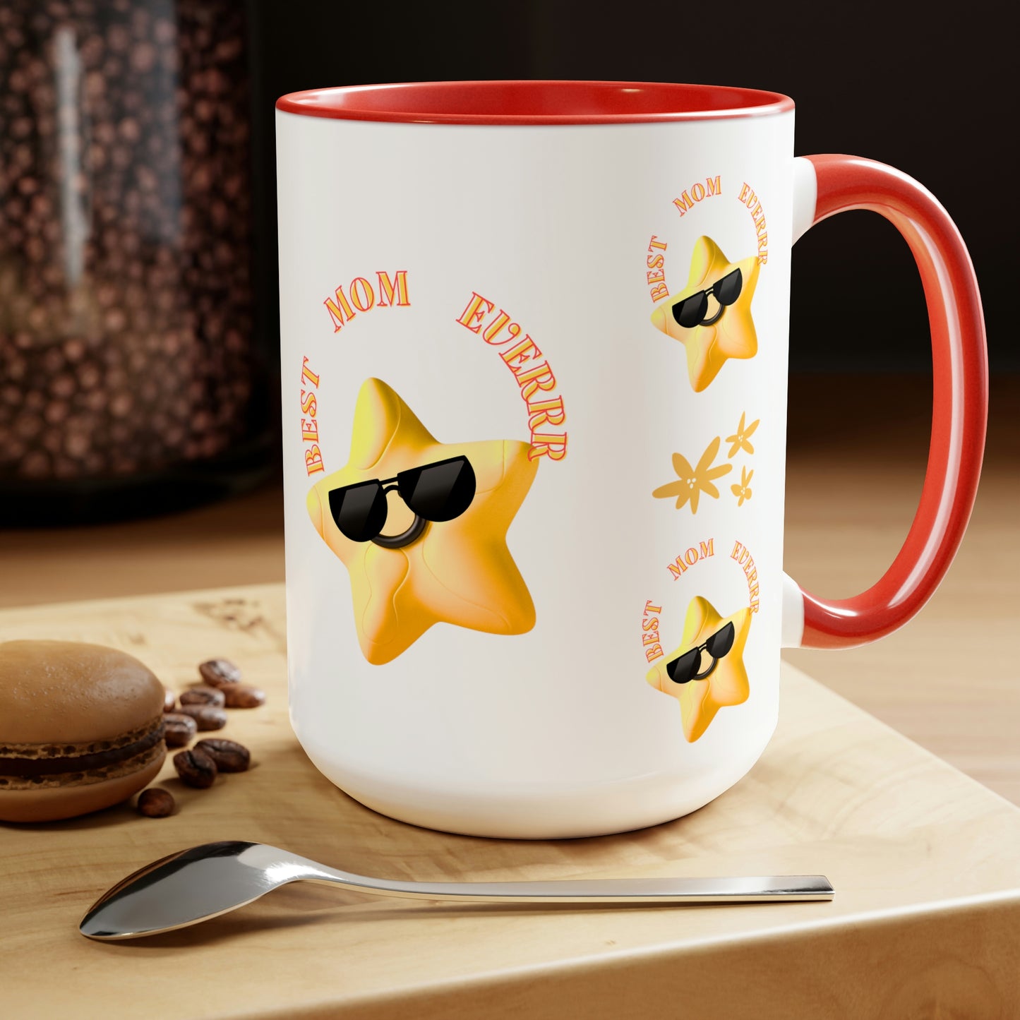"BEST MOM EVERRR" Two-Tone Coffee Mugs, 15oz