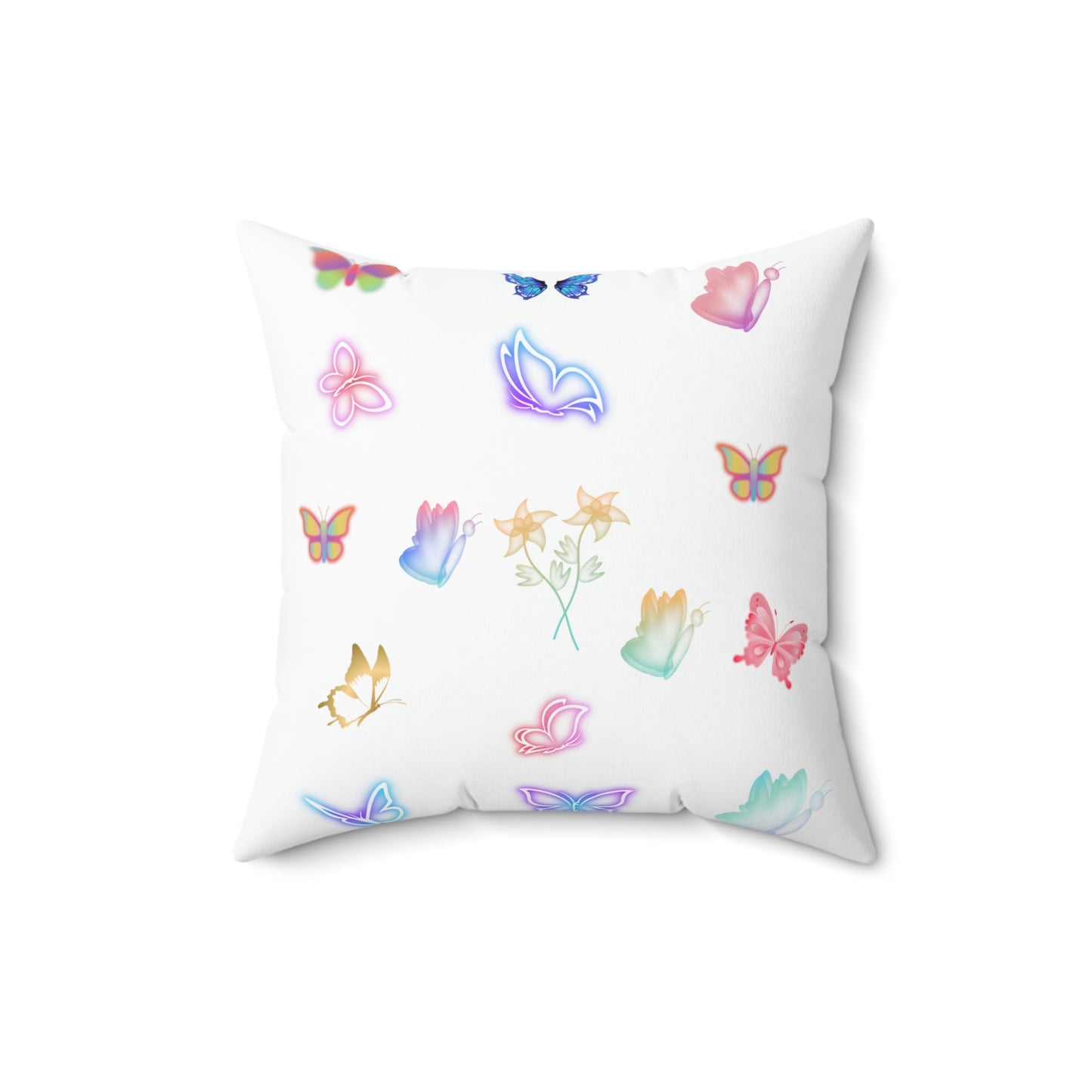 "GLOWING BUTTERFLIES" Spun Polyester Square Pillow