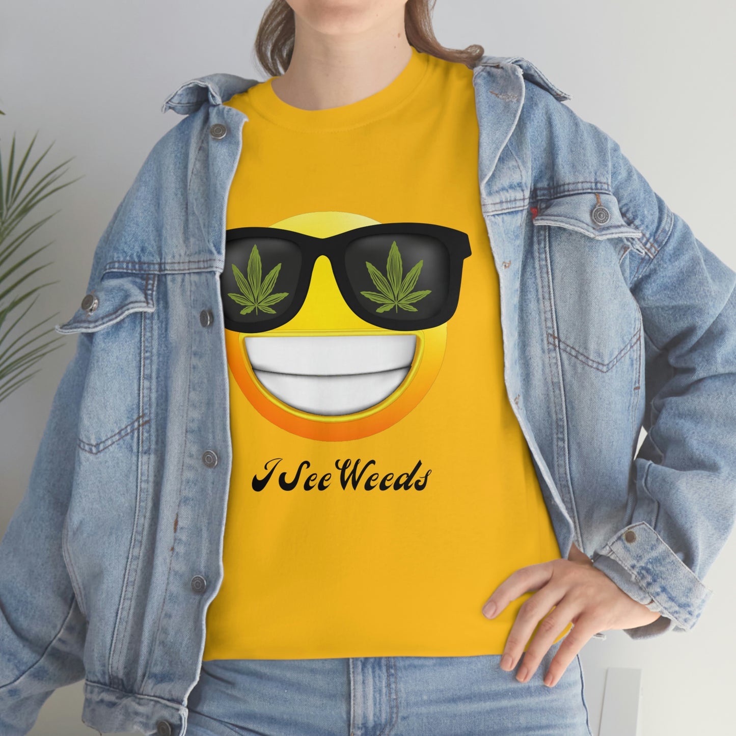 "I See Weeds - Smiley Face" Unisex Heavy Cotton Tee
