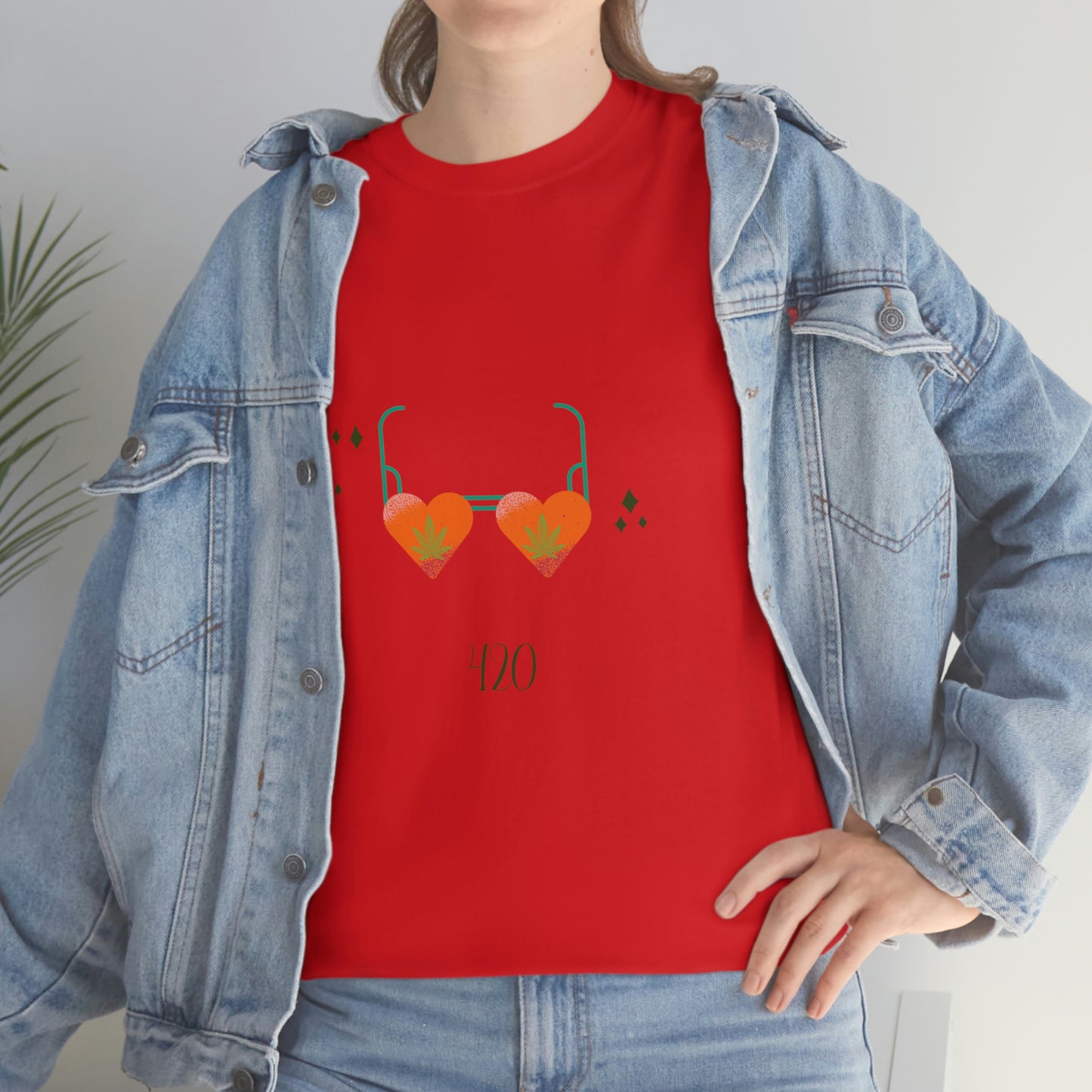 "Heart Shaped 420 Shades" Unisex Heavy Cotton Tee