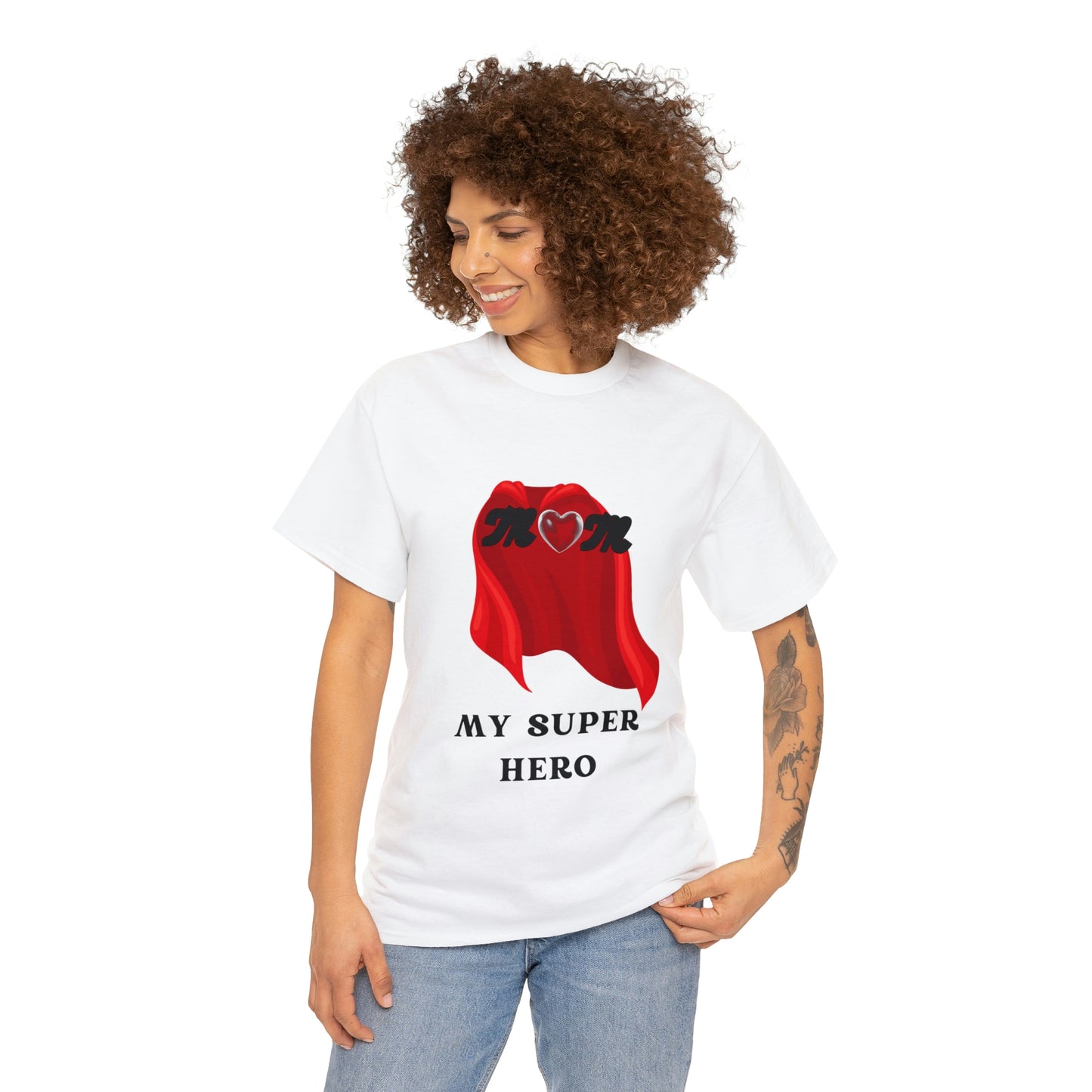 'MOM MY SUPER HERO" Unisex Heavy Cotton Tee