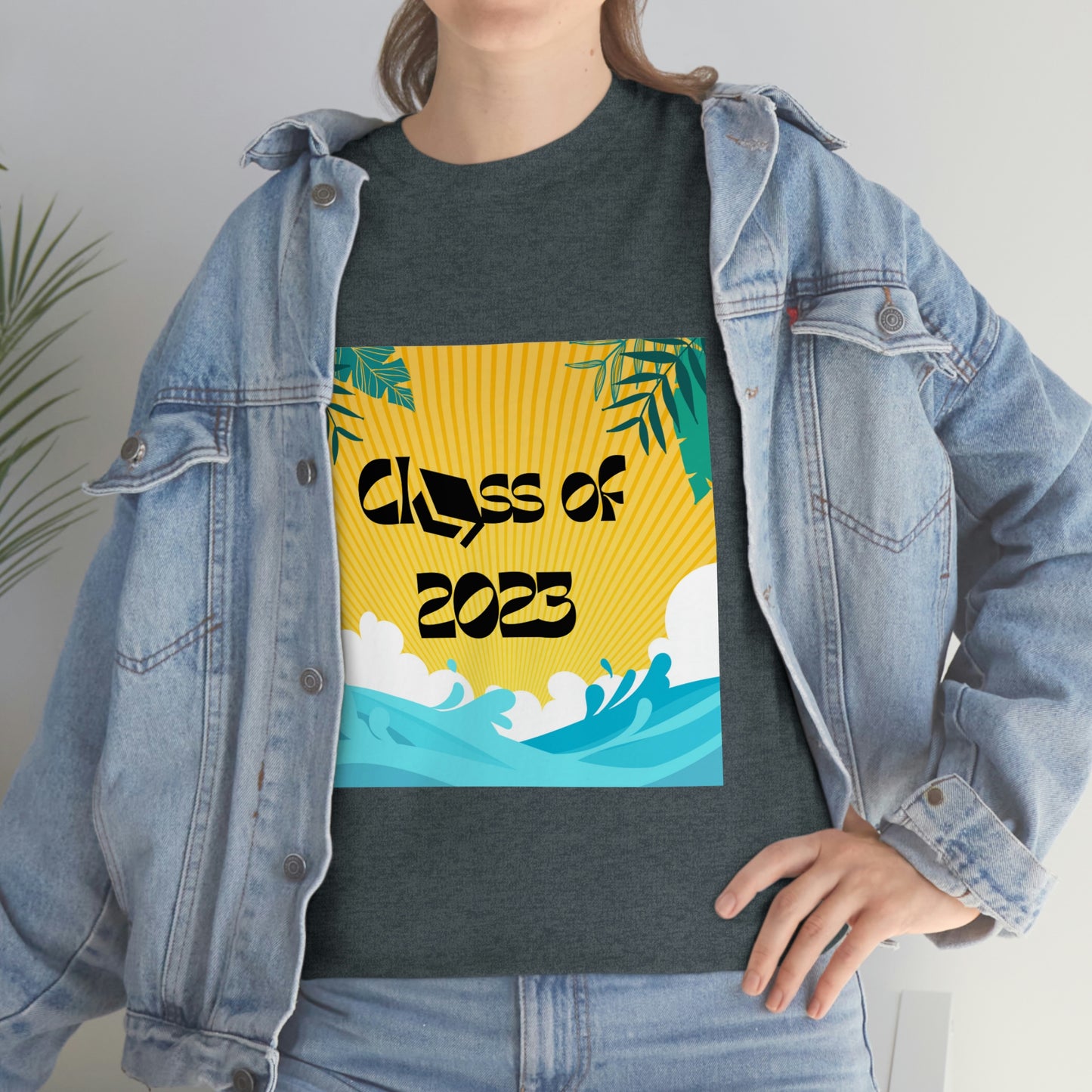 "Class of 2023 Palm Leaf" Unisex Heavy Cotton Tee
