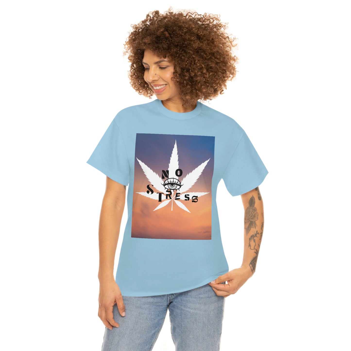 "No Stress Weed Leaf" Unisex Heavy Cotton Tee