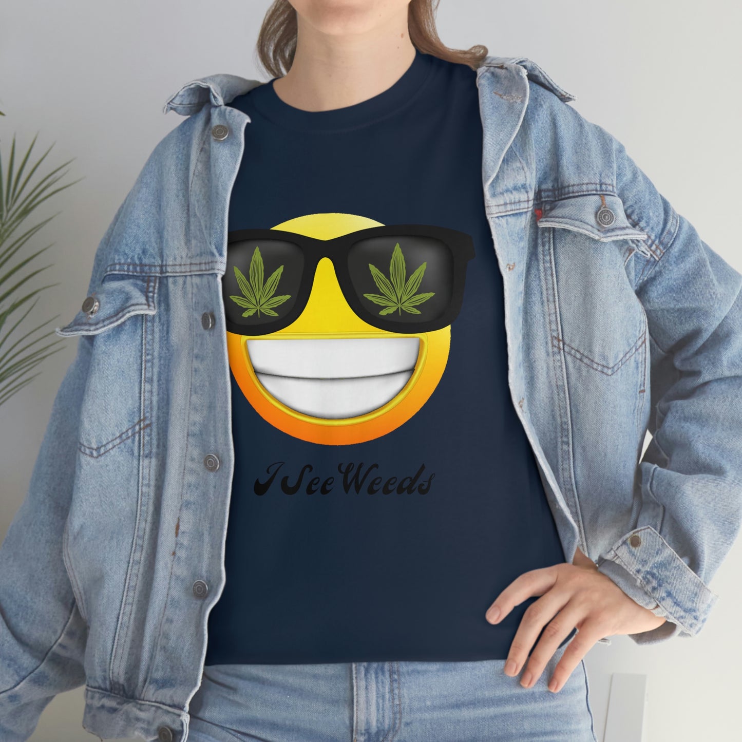 "I See Weeds - Smiley Face" Unisex Heavy Cotton Tee