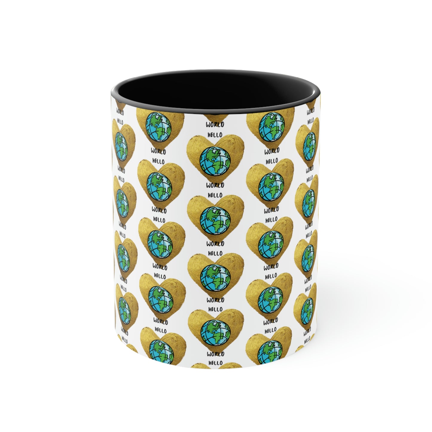 "HELLO WORLD" Accent Coffee Mug, 11oz