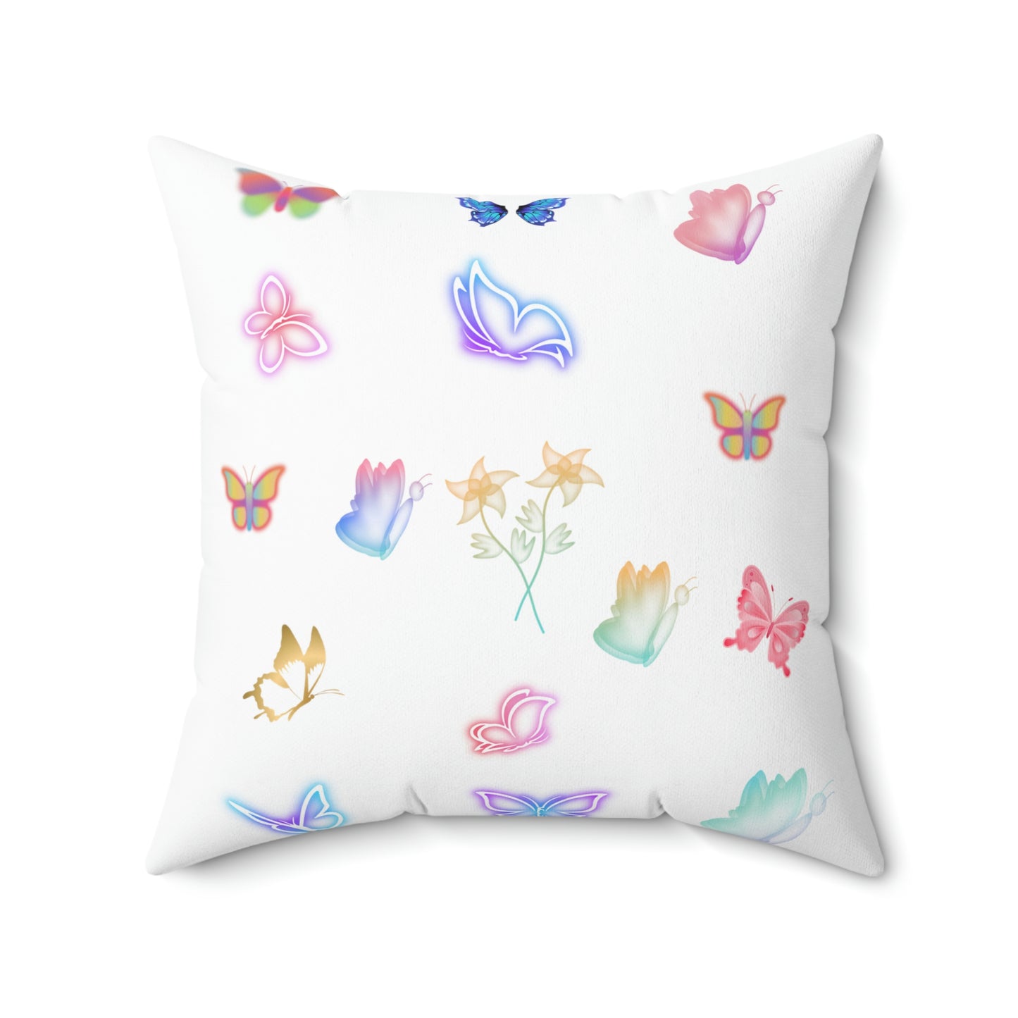 "GLOWING BUTTERFLIES" Spun Polyester Square Pillow