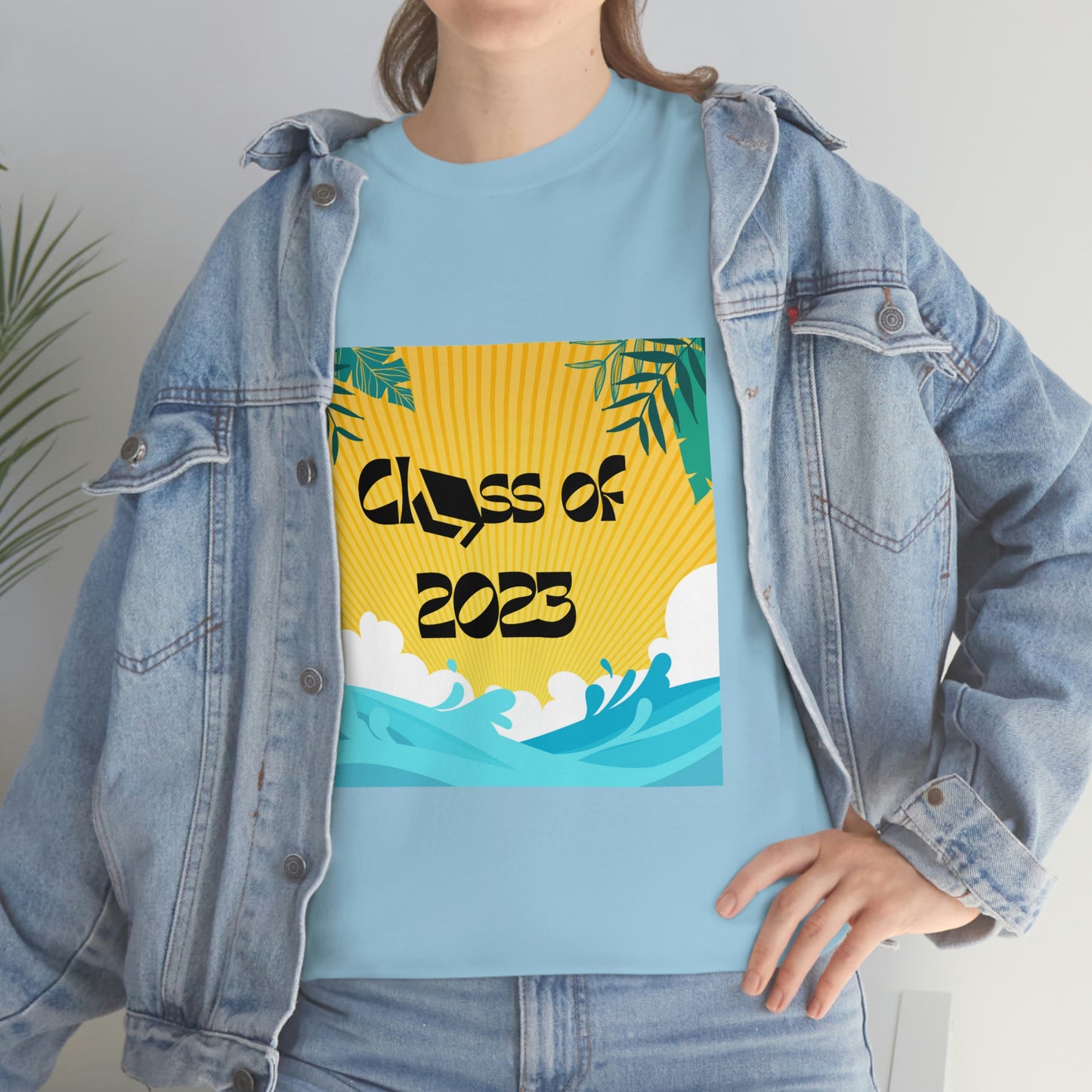 "Class of 2023 Palm Leaf" Unisex Heavy Cotton Tee