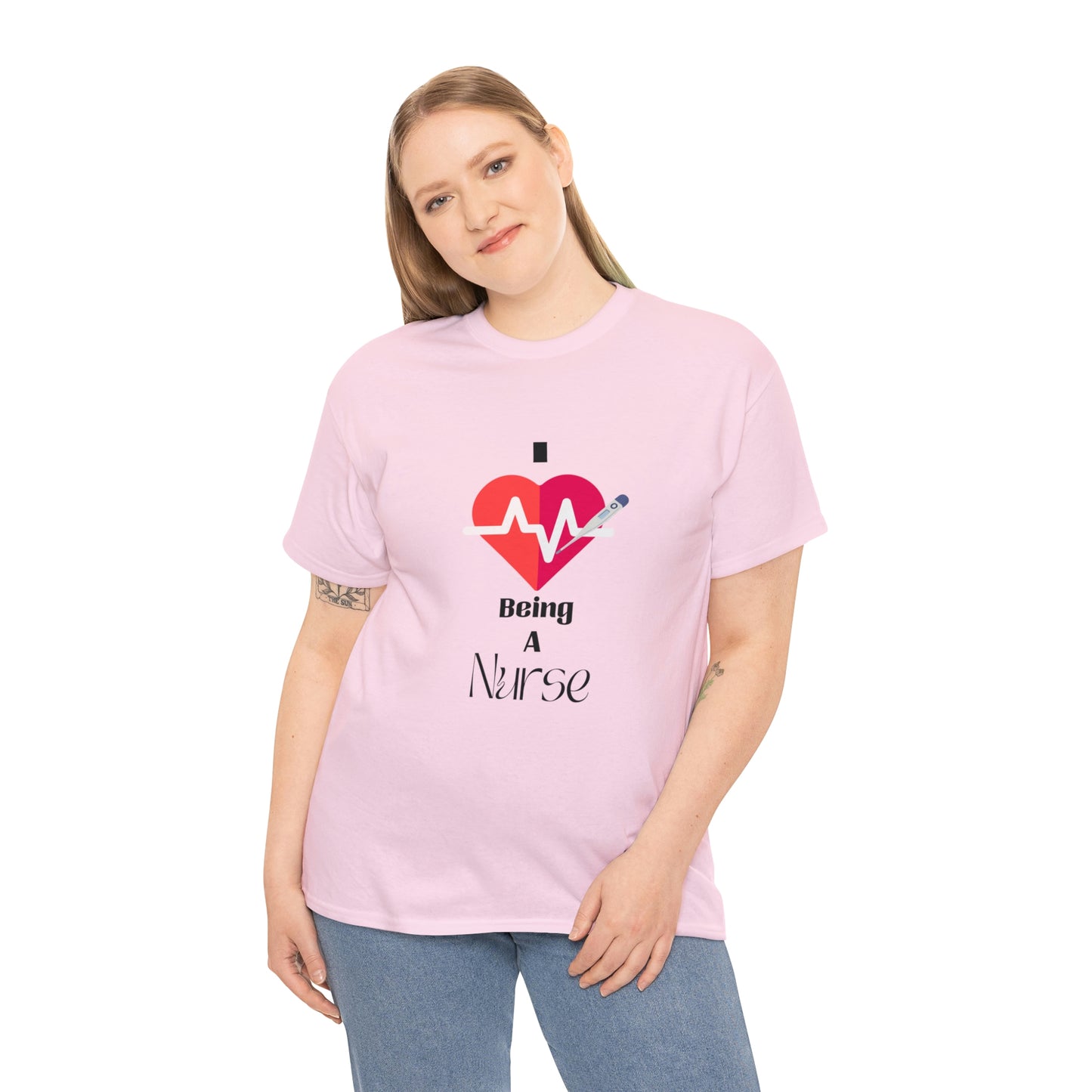 "I Love Being A Nurse" - Unisex Heavy Cotton Tee