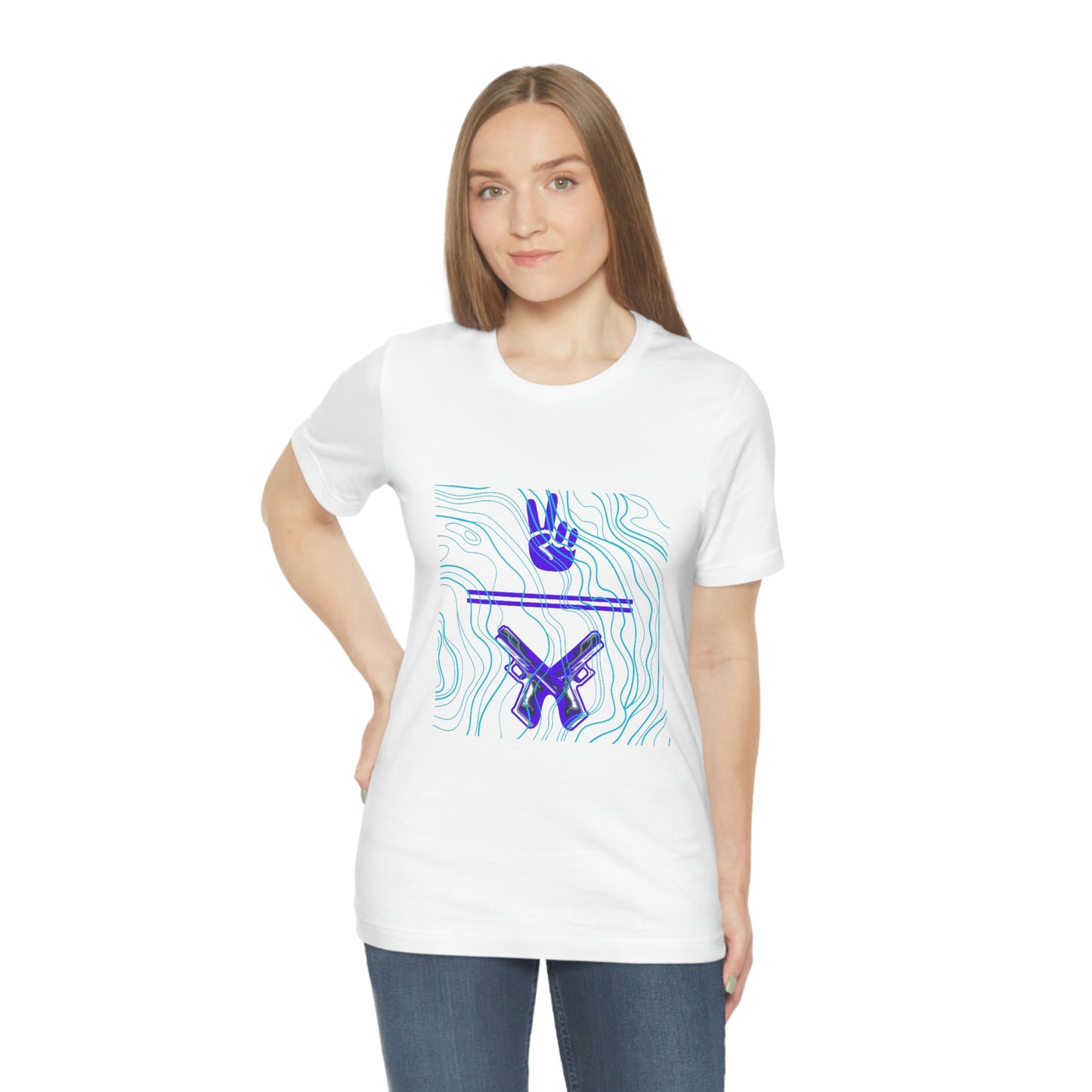"Peace Symbol / Pistols" - Unisex Jersey Short Sleeve Tee