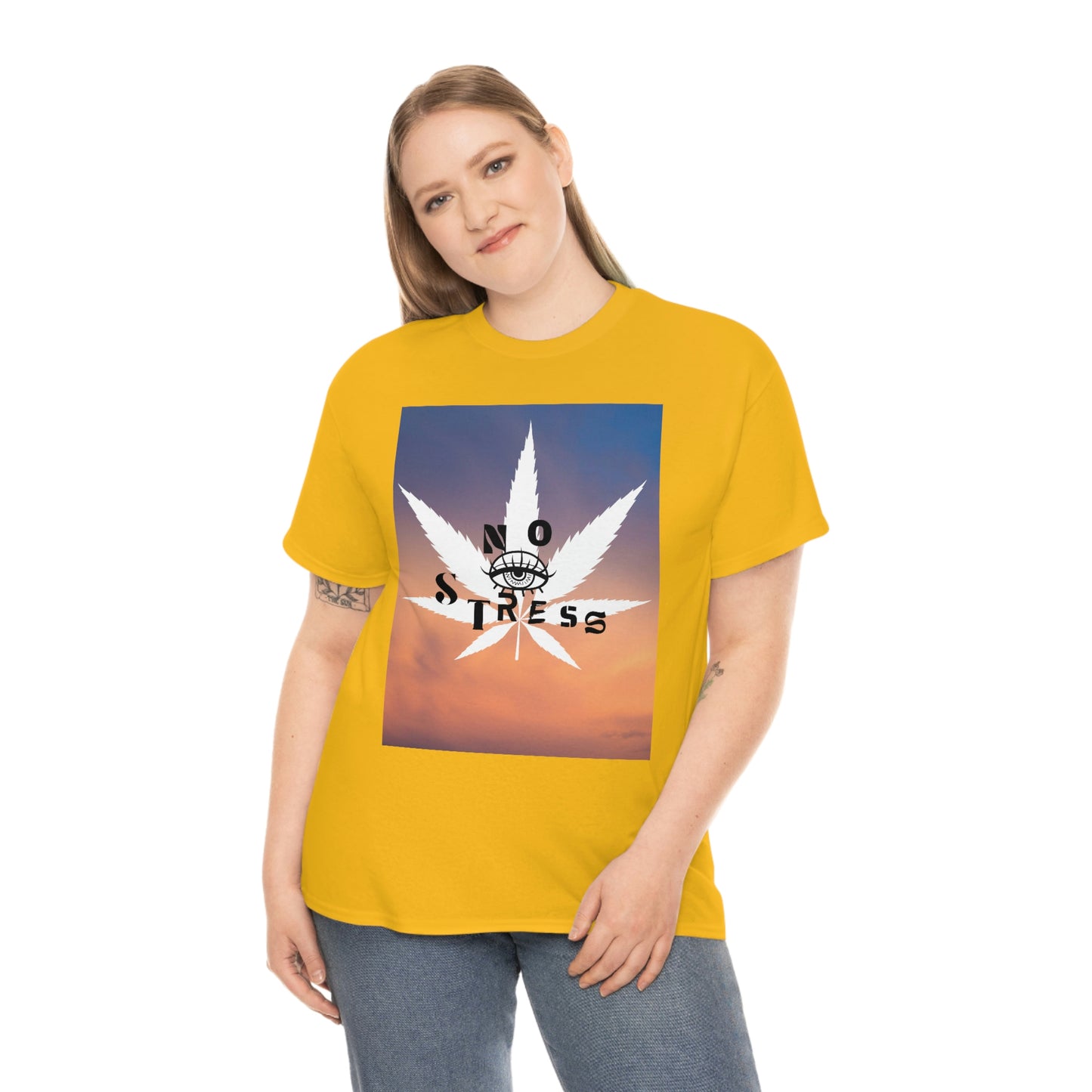 "No Stress Weed Leaf" Unisex Heavy Cotton Tee