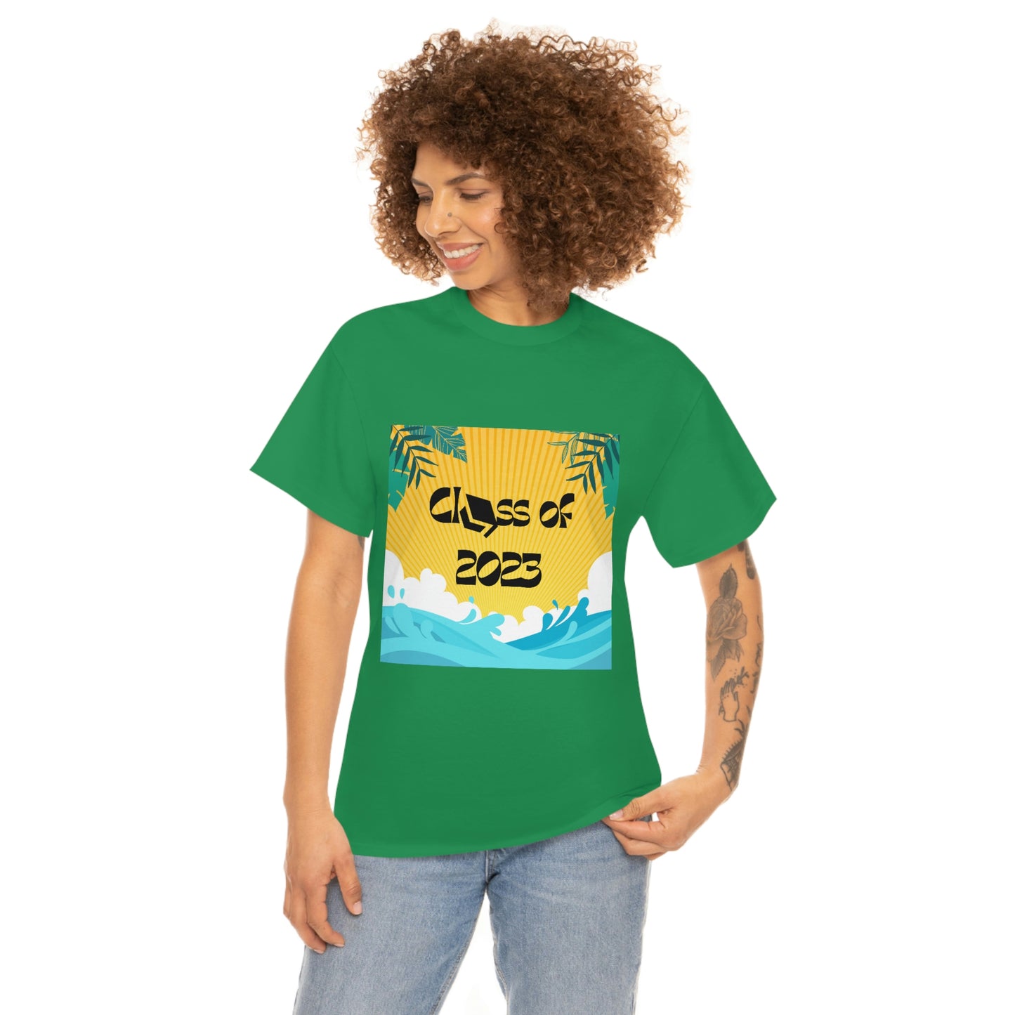 "Class of 2023 Palm Leaf" Unisex Heavy Cotton Tee