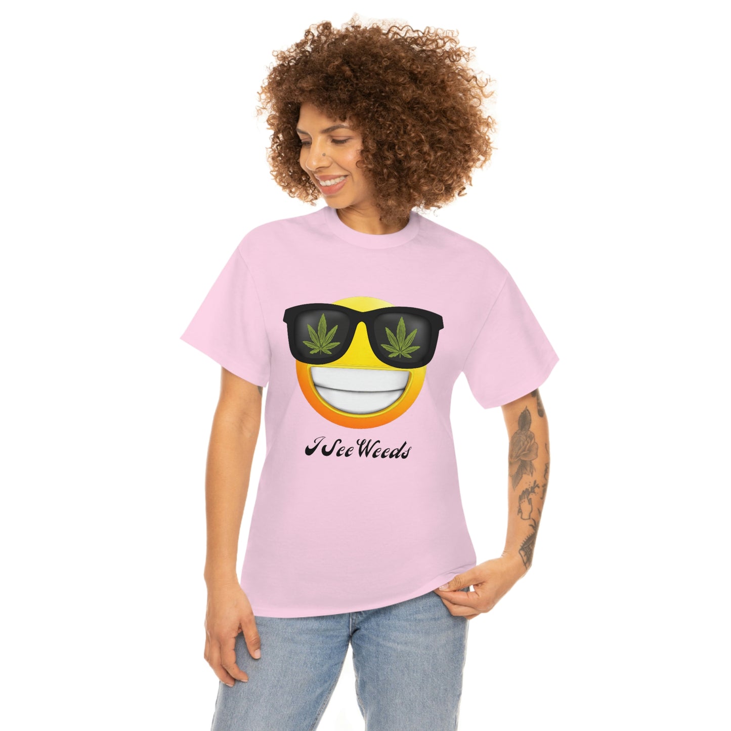 "I See Weeds - Smiley Face" Unisex Heavy Cotton Tee