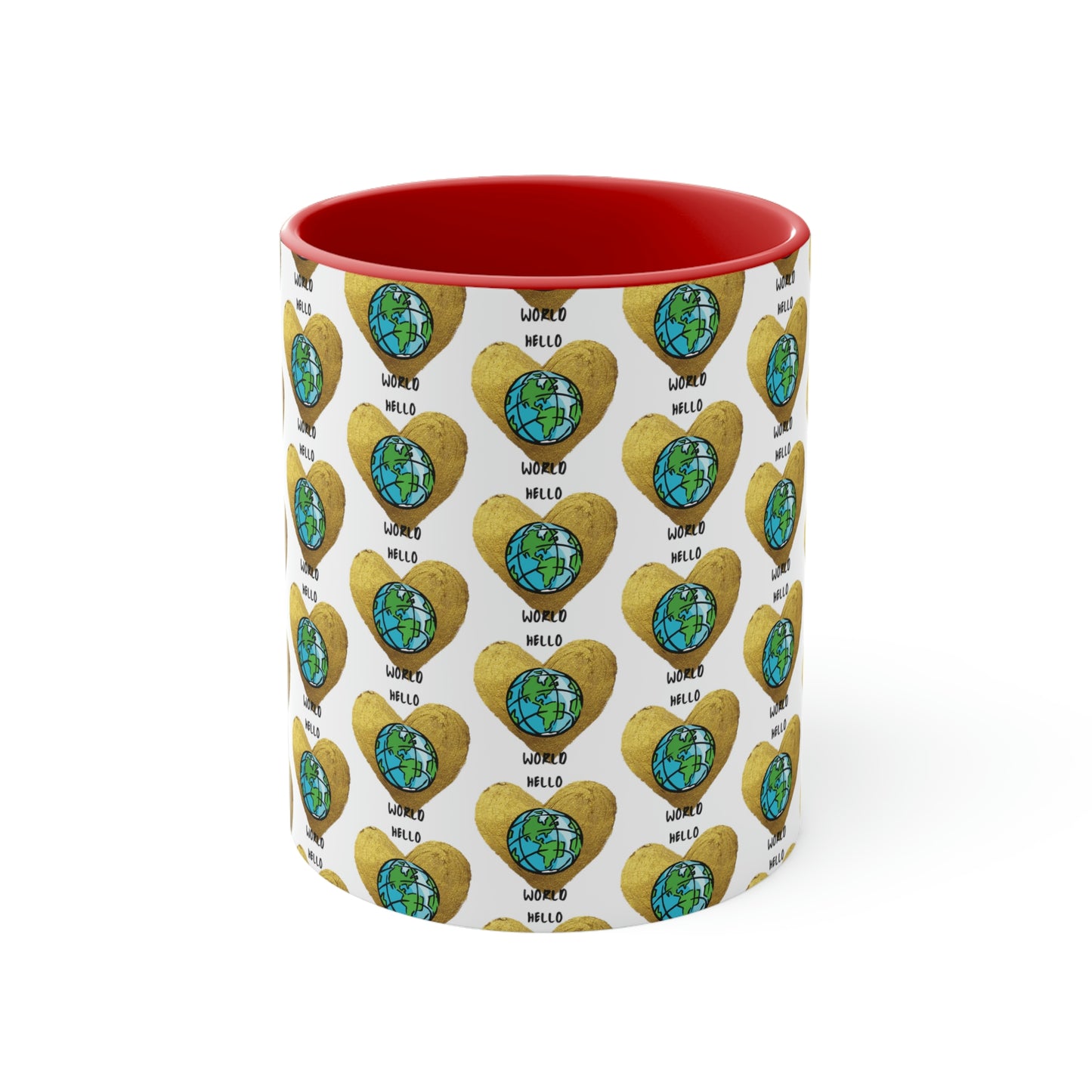 "HELLO WORLD" Accent Coffee Mug, 11oz