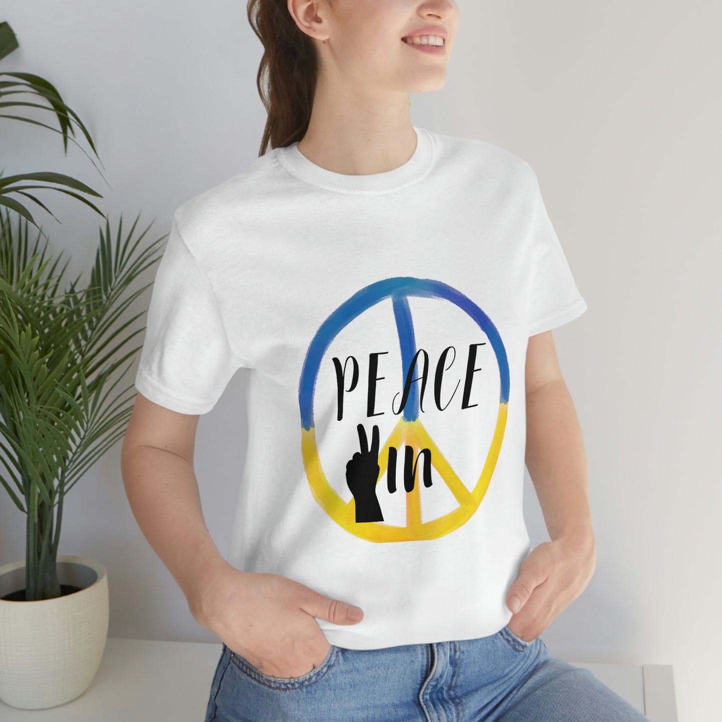 "Peace In" Unisex Jersey Short Sleeve Tee