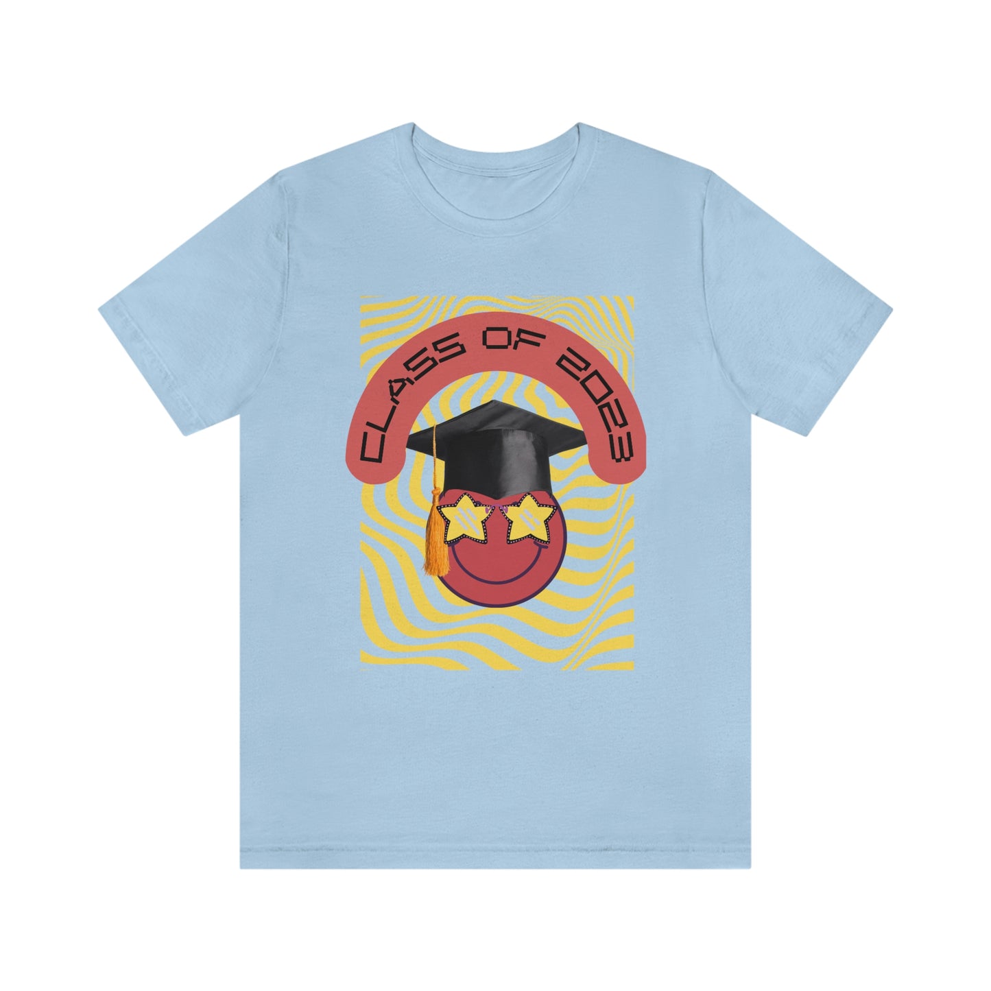 "Starry Eyed 2023 Smiley Graduate" Unisex Jersey Short Sleeve Tee