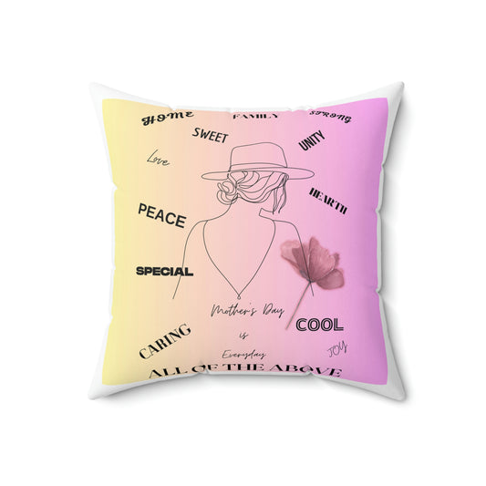 "MOM..ALL OF THE ABOVE" Spun Polyester Square Pillow