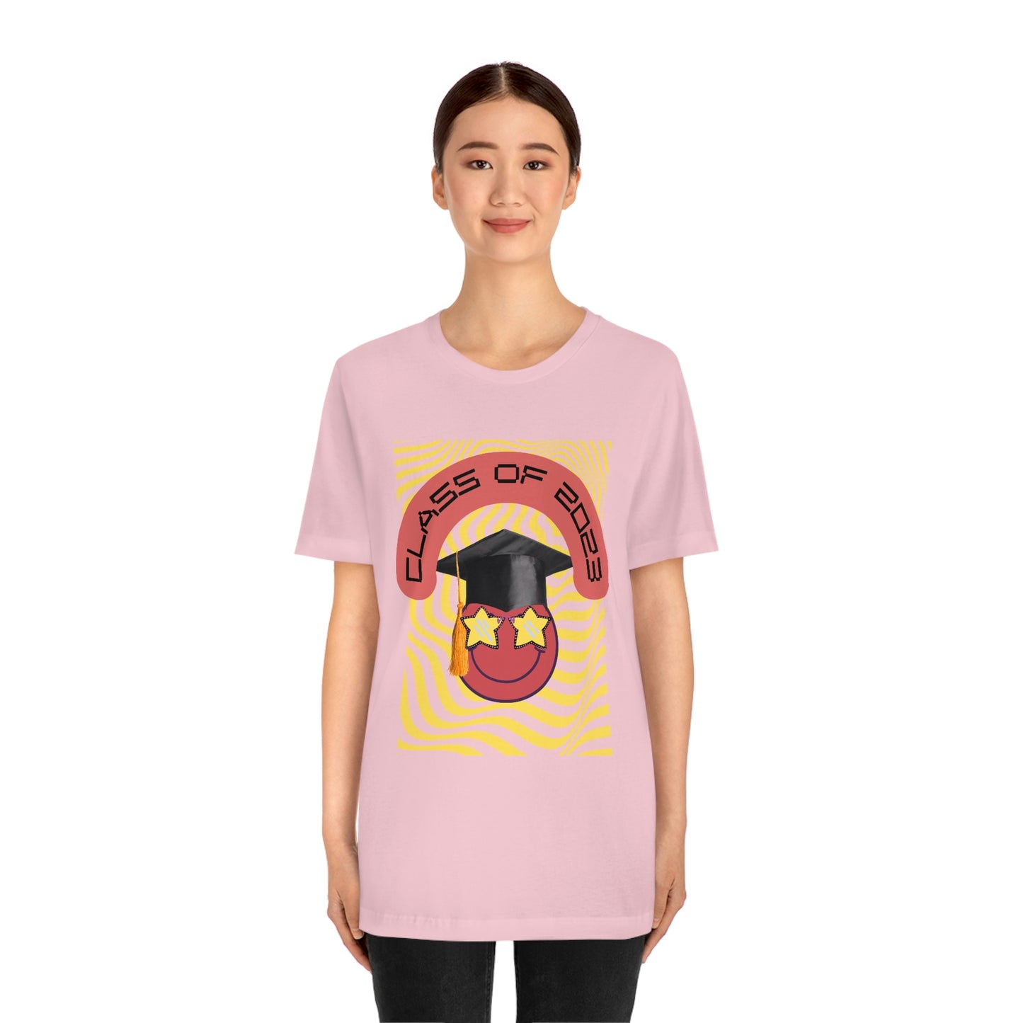 "Starry Eyed 2023 Smiley Graduate" Unisex Jersey Short Sleeve Tee