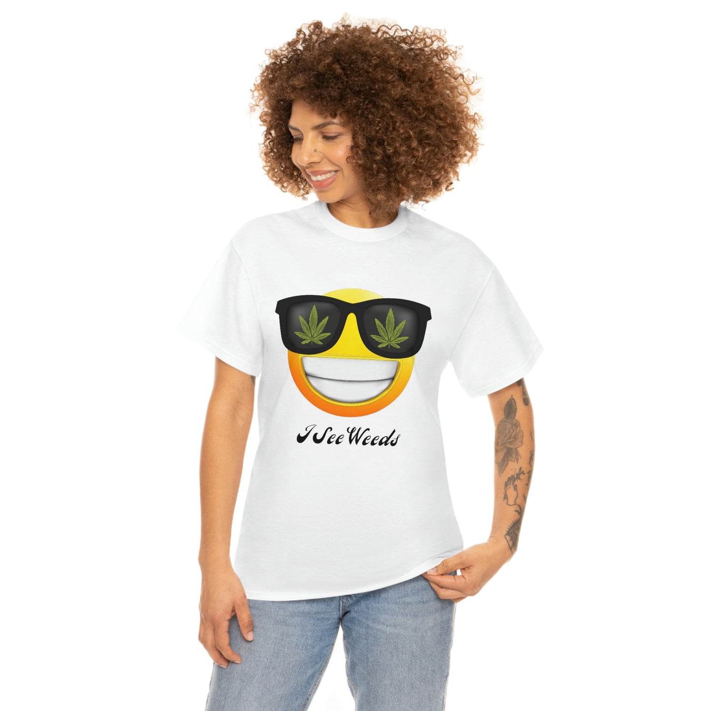 "I See Weeds - Smiley Face" Unisex Heavy Cotton Tee