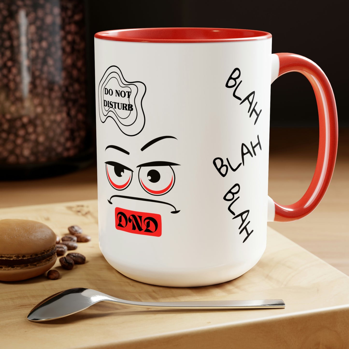 "DO NOT DISTURB" Two-Tone Coffee Mugs, 15oz