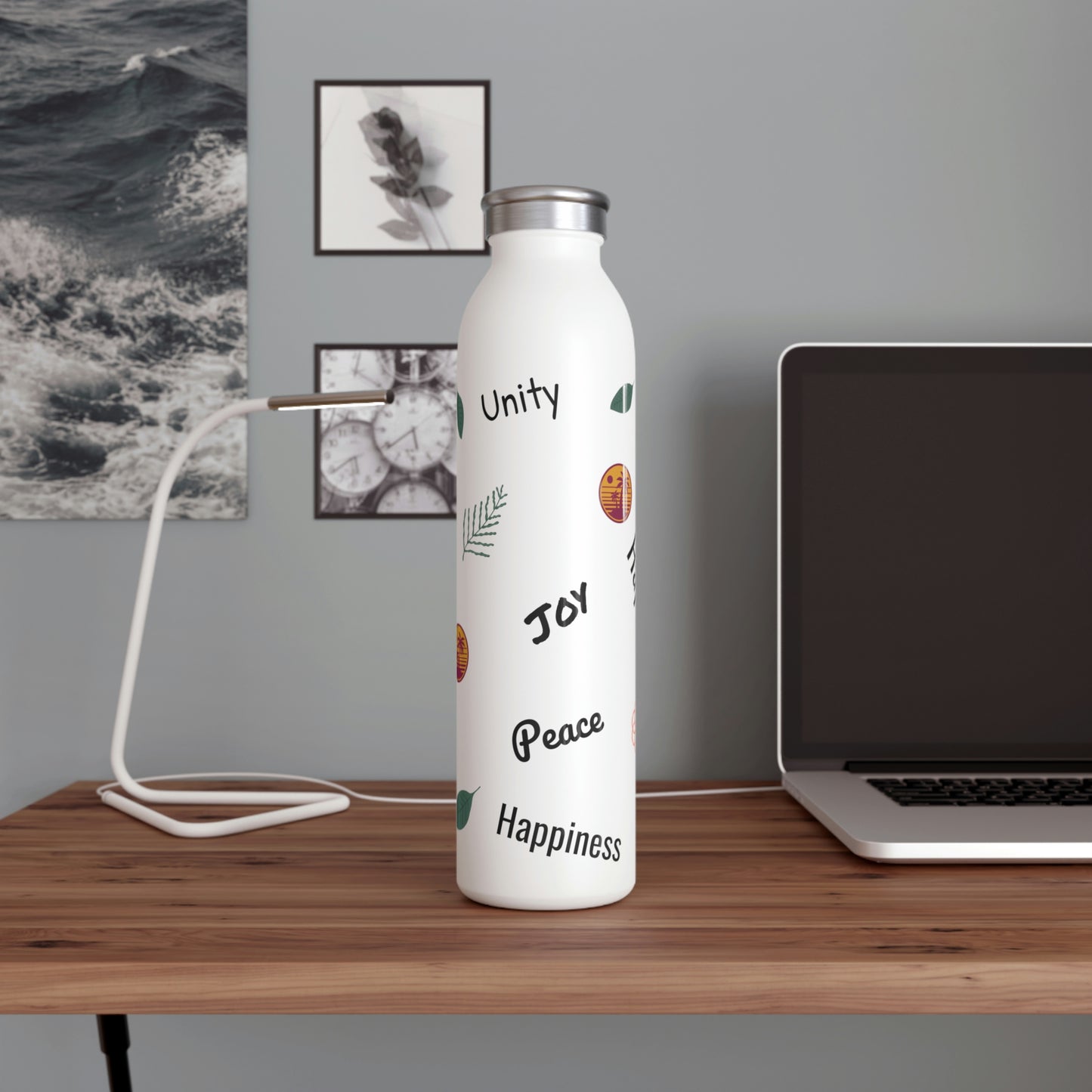 "GOOD FEELINGS" Slim Water Bottle