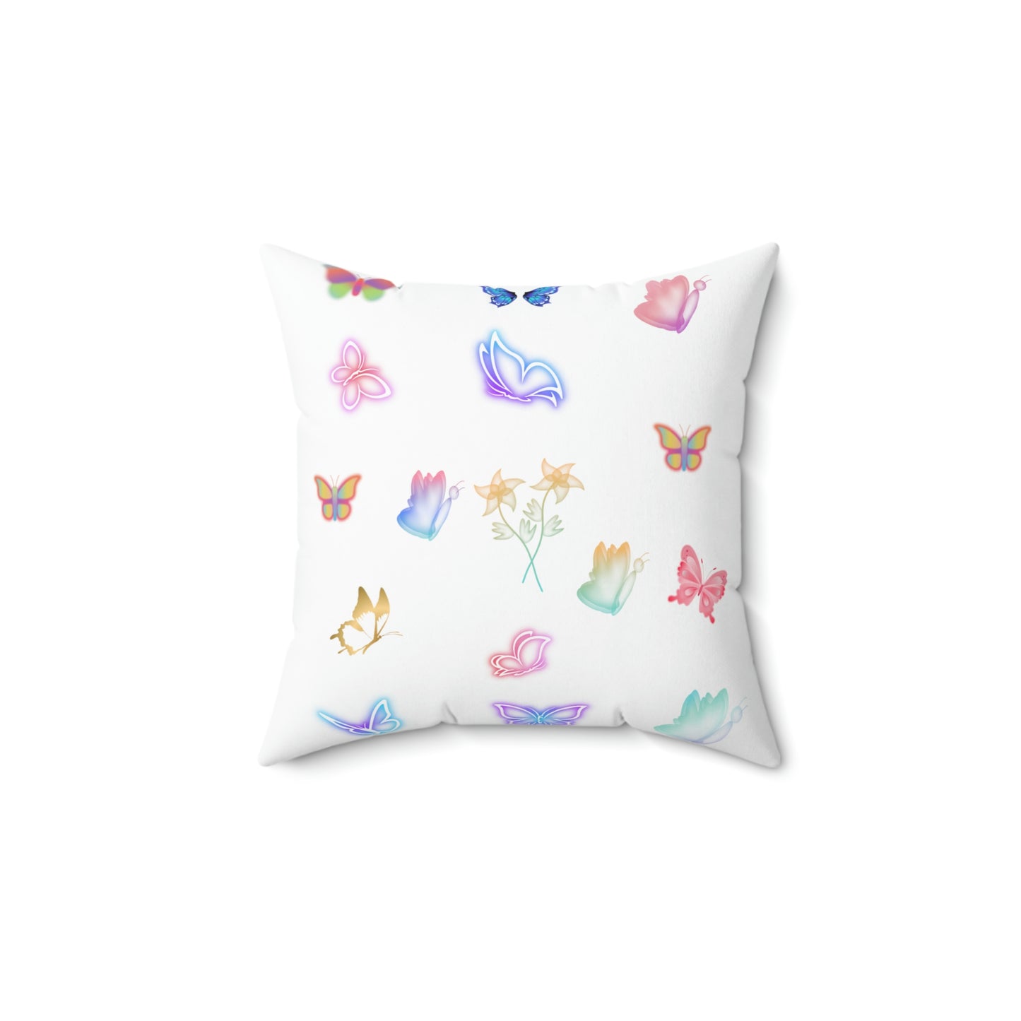 "GLOWING BUTTERFLIES" Spun Polyester Square Pillow