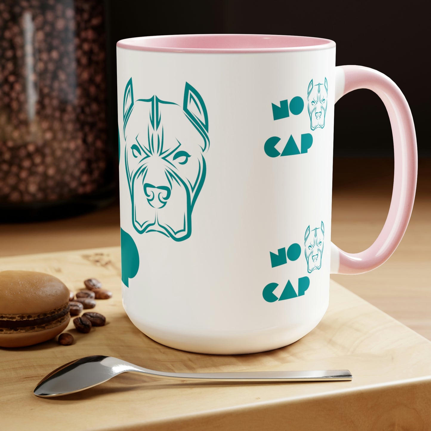 "NO CAP" Two-Tone Coffee Mugs, 15oz