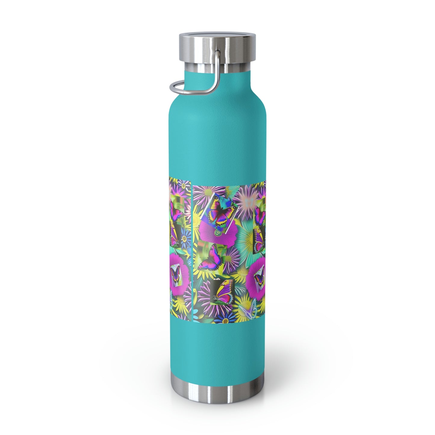 "Butterfly Garden" - Copper Vacuum Insulated Bottle, 22oz