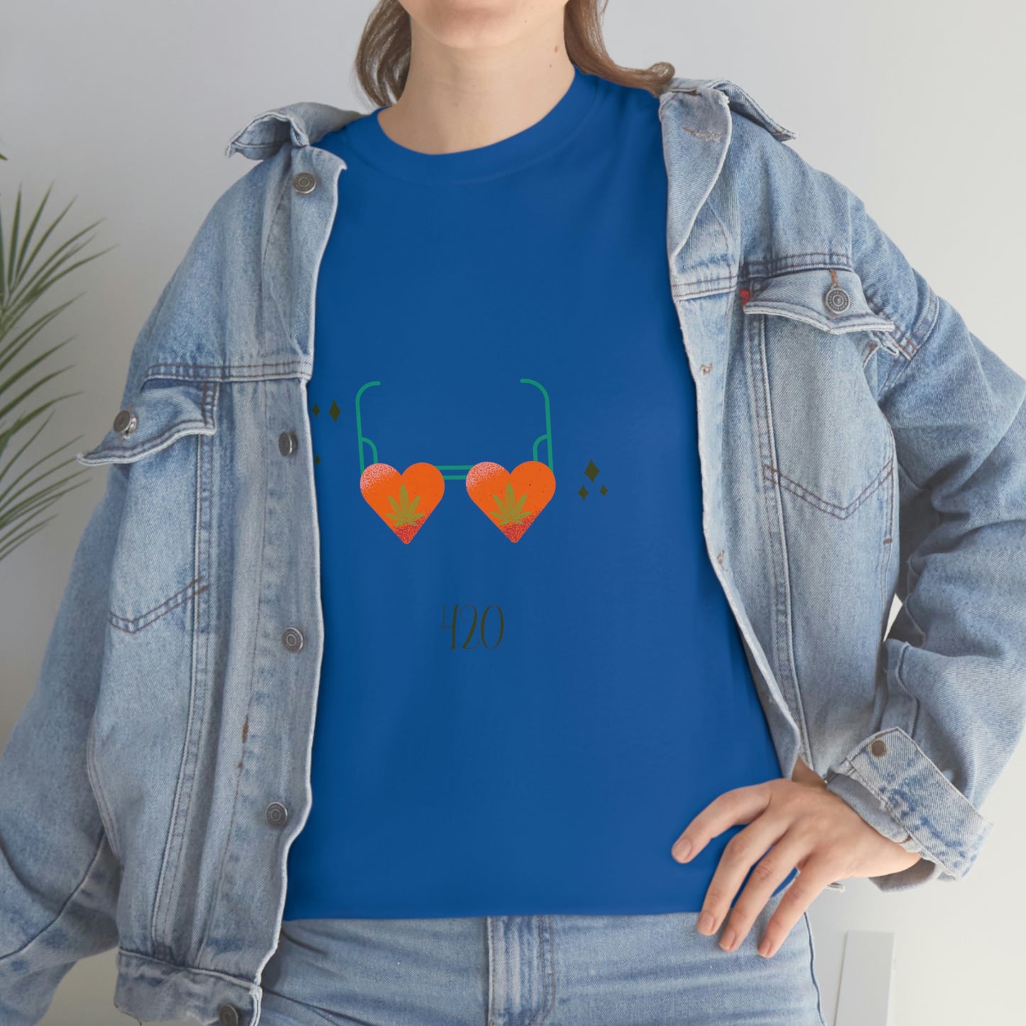 "Heart Shaped 420 Shades" Unisex Heavy Cotton Tee