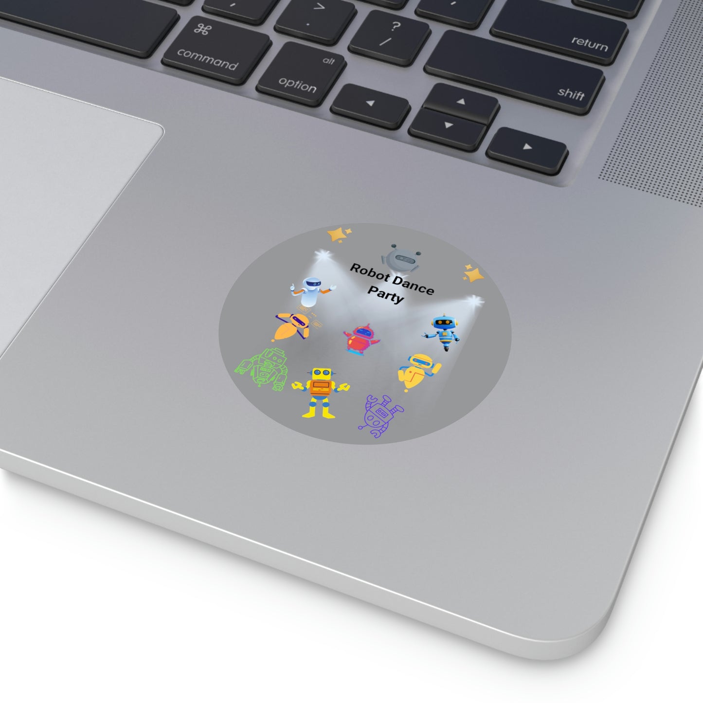 "Robot Dance Party" - Round Vinyl Stickers