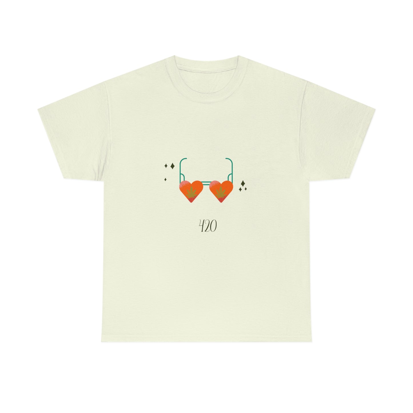 "Heart Shaped 420 Shades" Unisex Heavy Cotton Tee