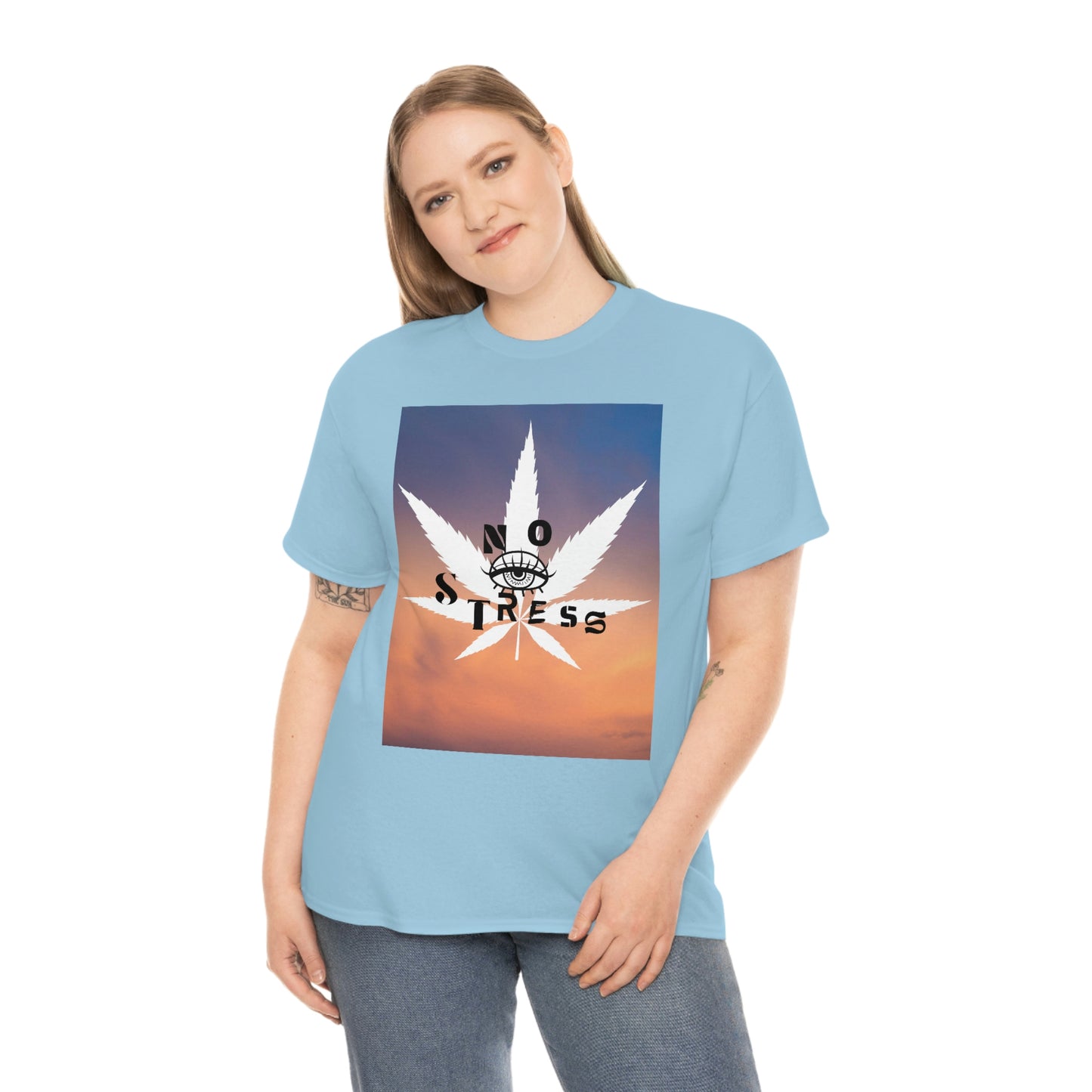 "No Stress Weed Leaf" Unisex Heavy Cotton Tee
