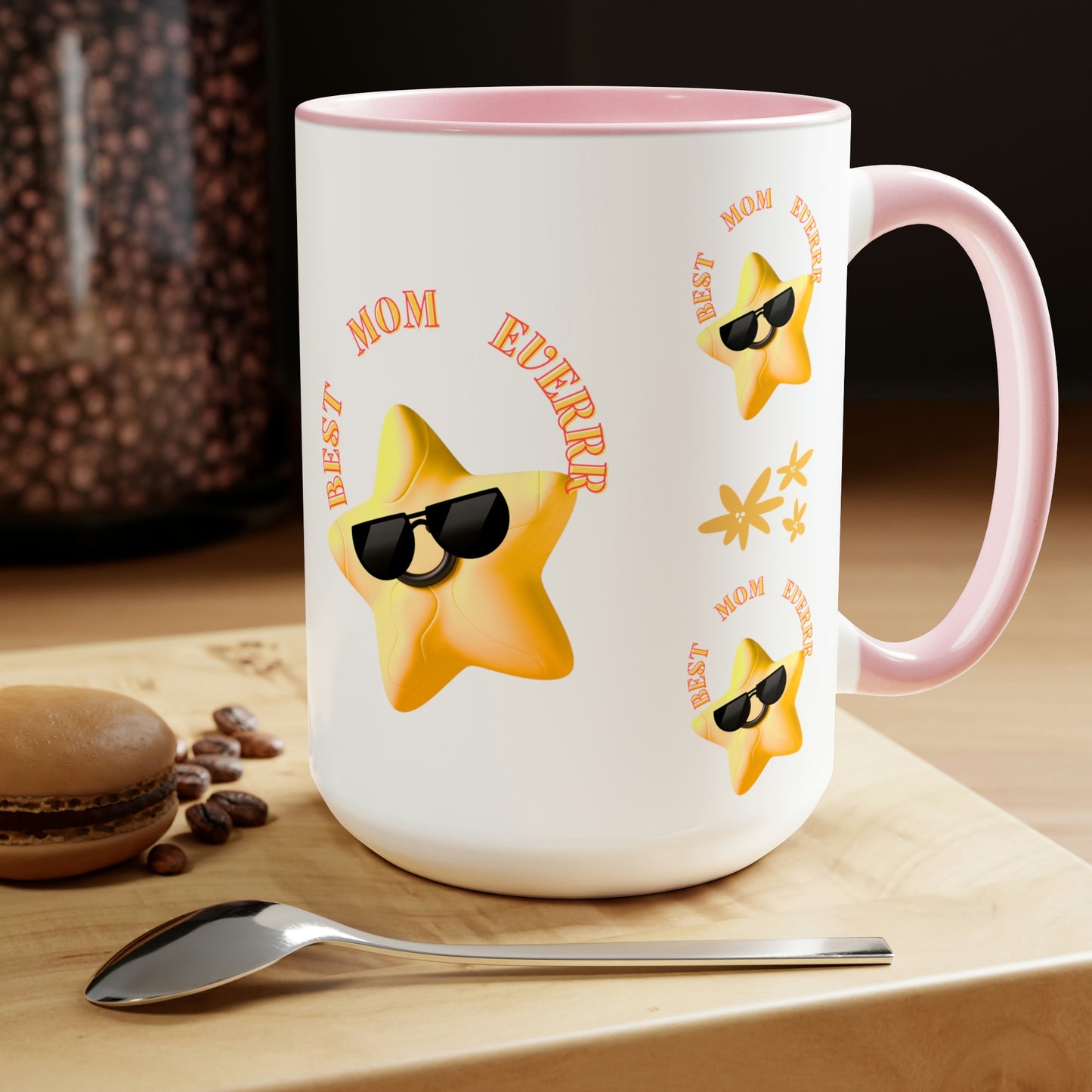 "BEST MOM EVERRR" Two-Tone Coffee Mugs, 15oz