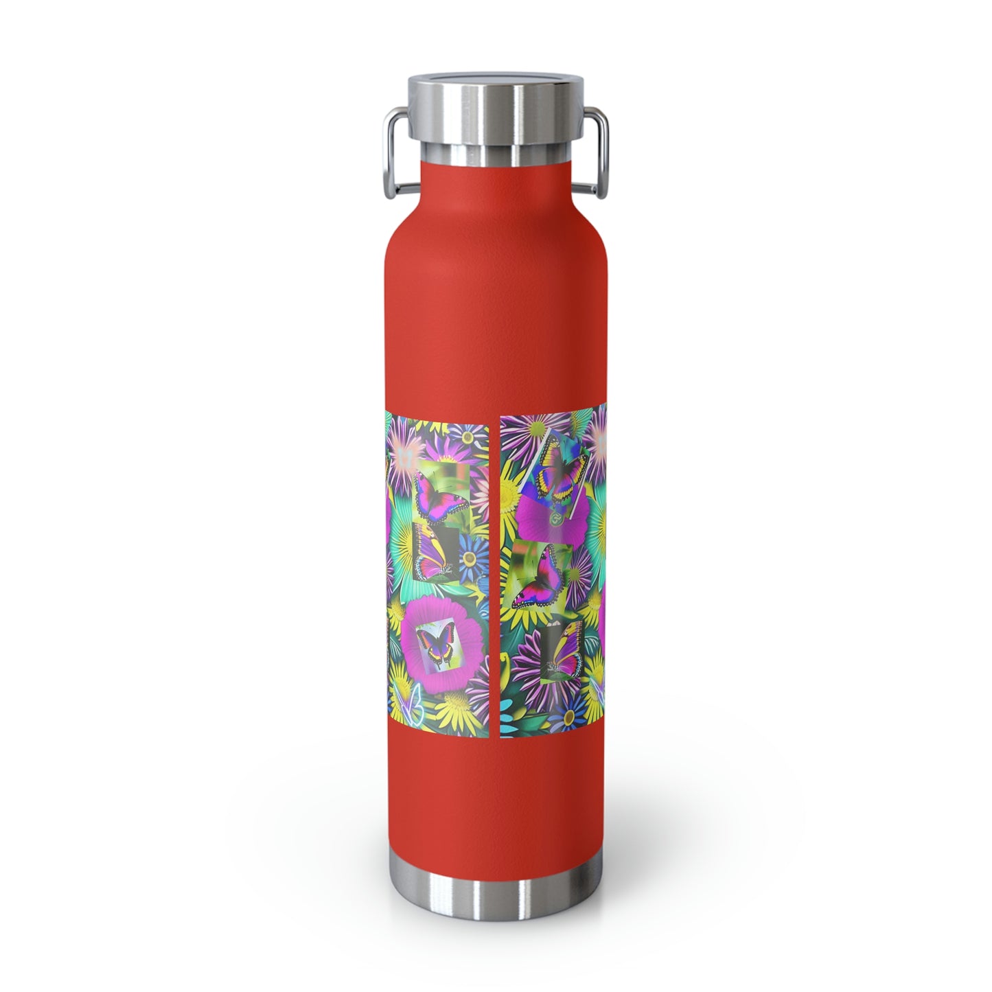 "Butterfly Garden" - Copper Vacuum Insulated Bottle, 22oz