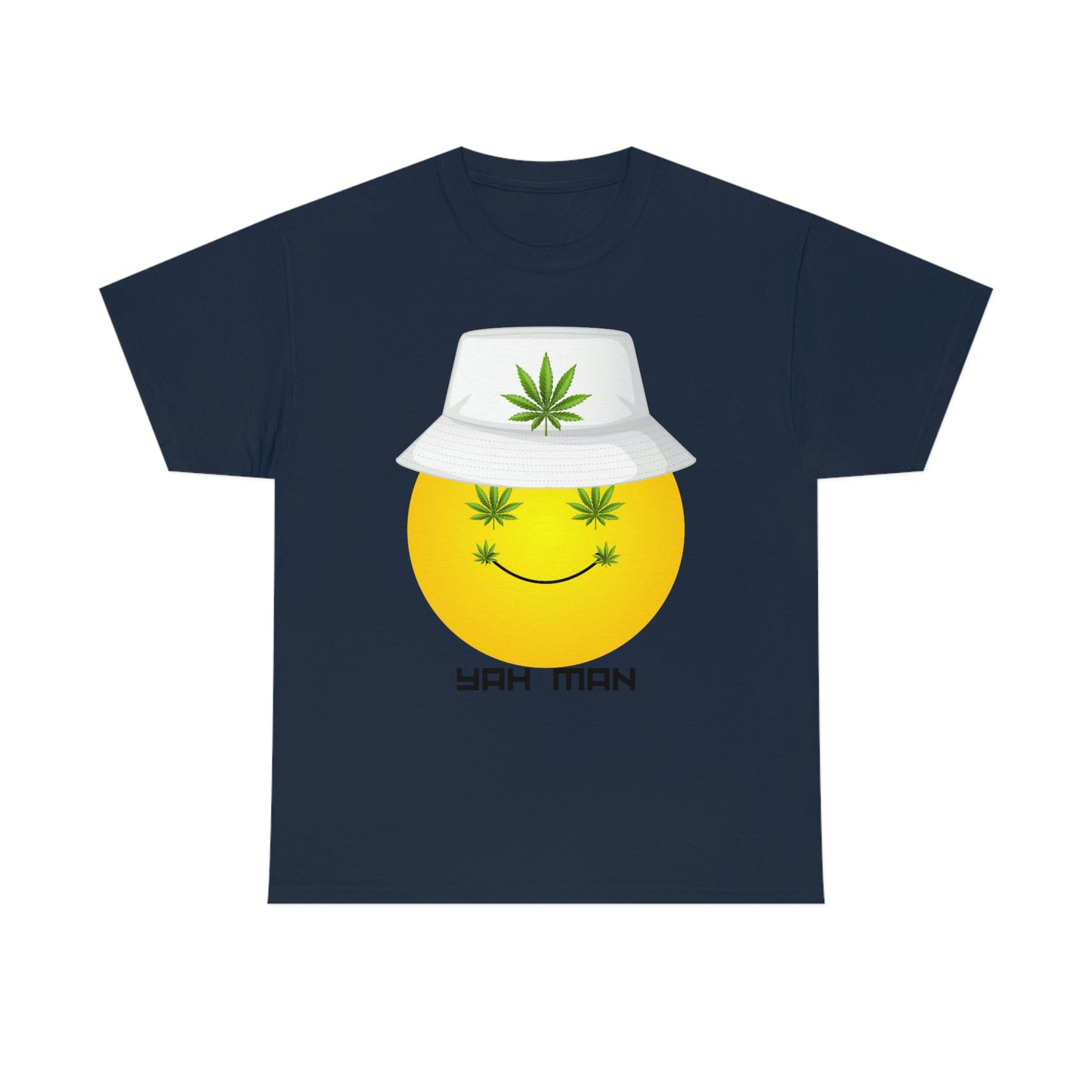 "Weed Emoji in Bucket Hat" Unisex Heavy Cotton Tee
