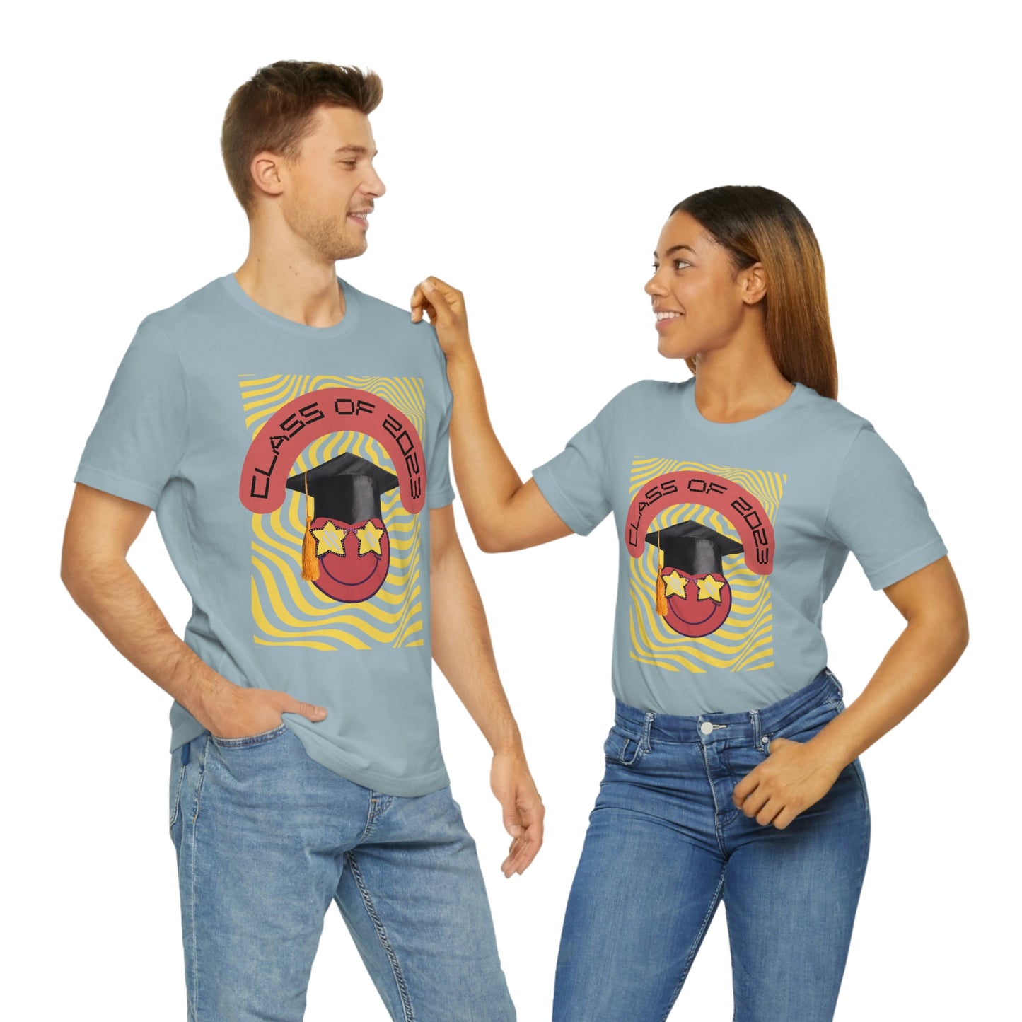 "Starry Eyed 2023 Smiley Graduate" Unisex Jersey Short Sleeve Tee