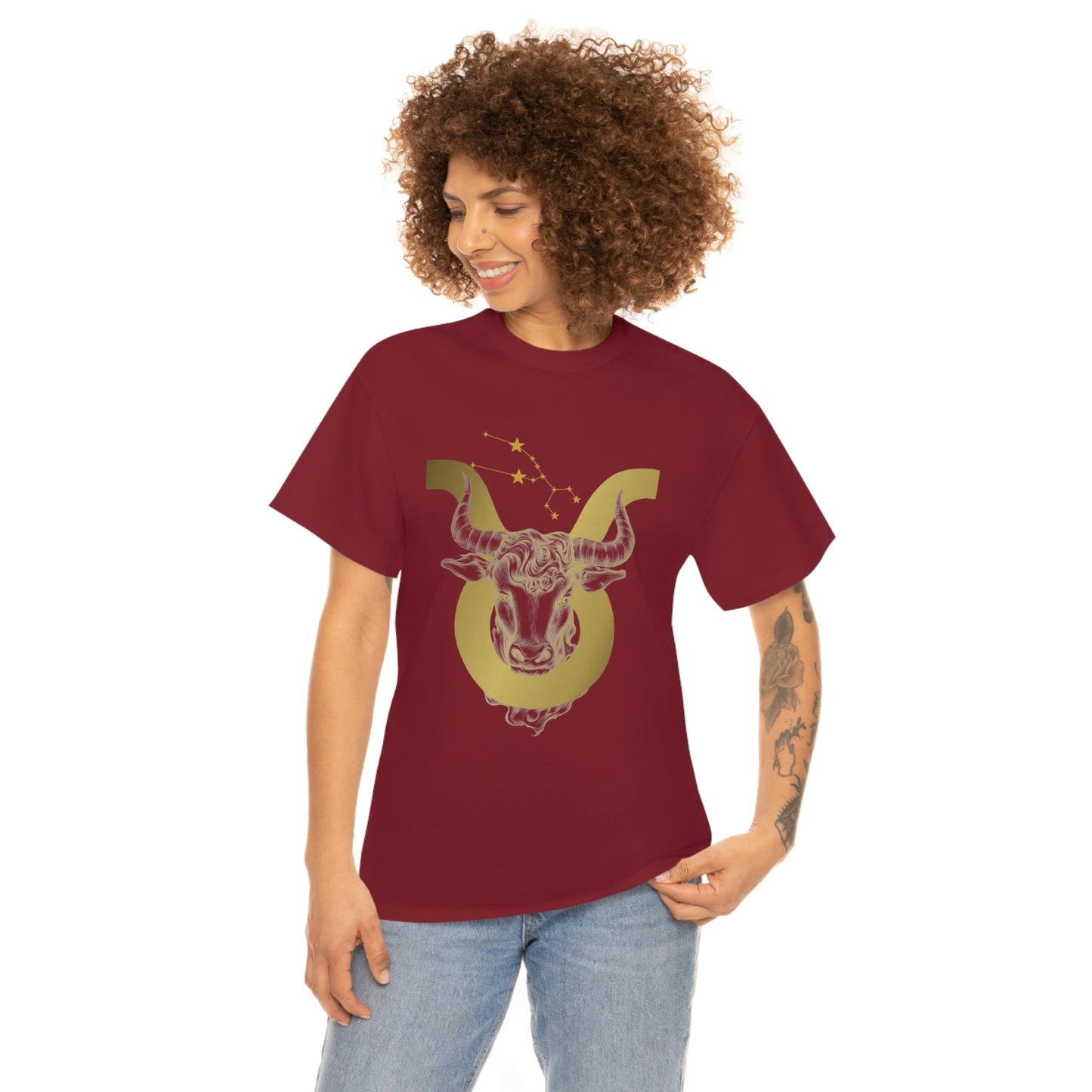 "Taurus Symbol and Glyph" Unisex Heavy Cotton Tee