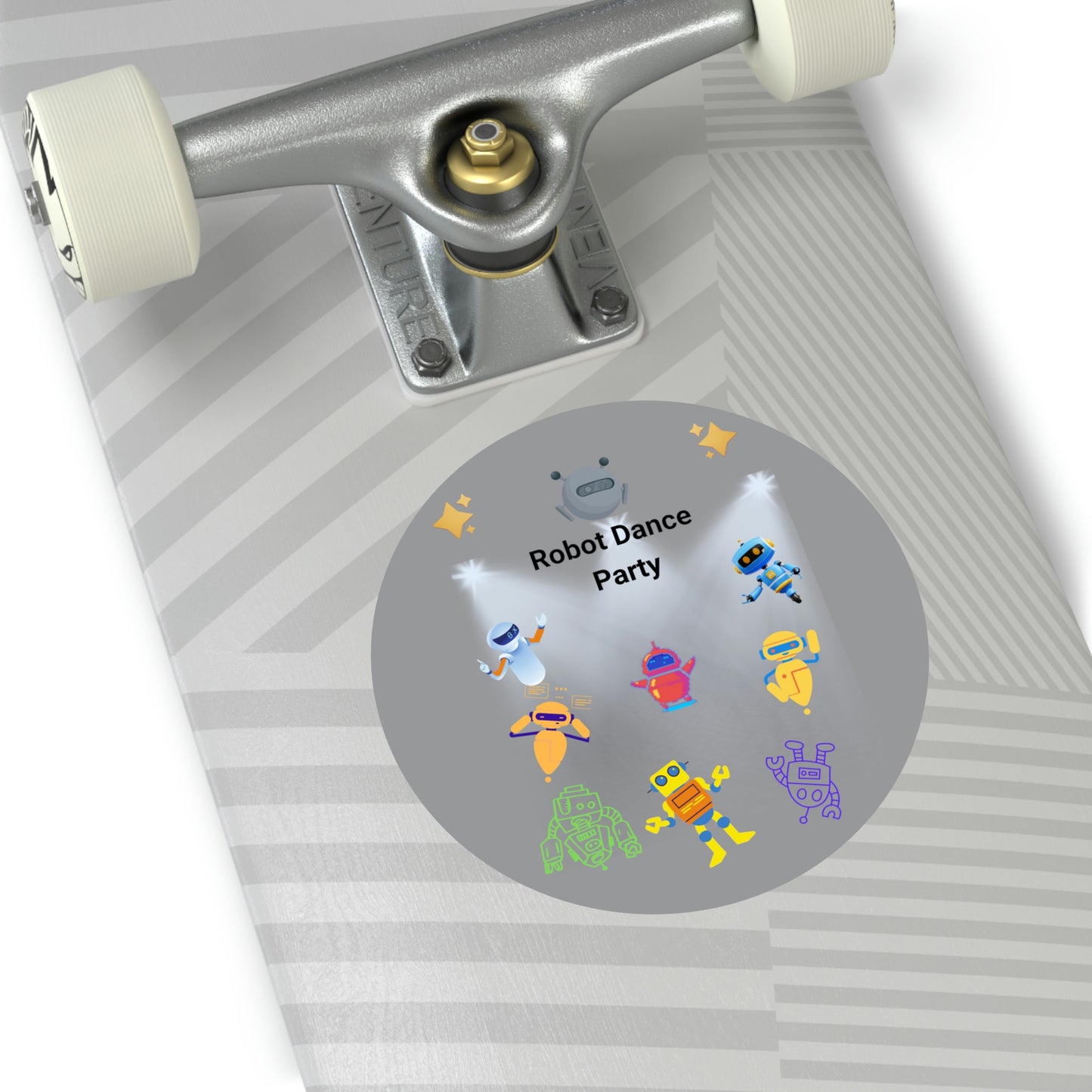"Robot Dance Party" - Round Vinyl Stickers