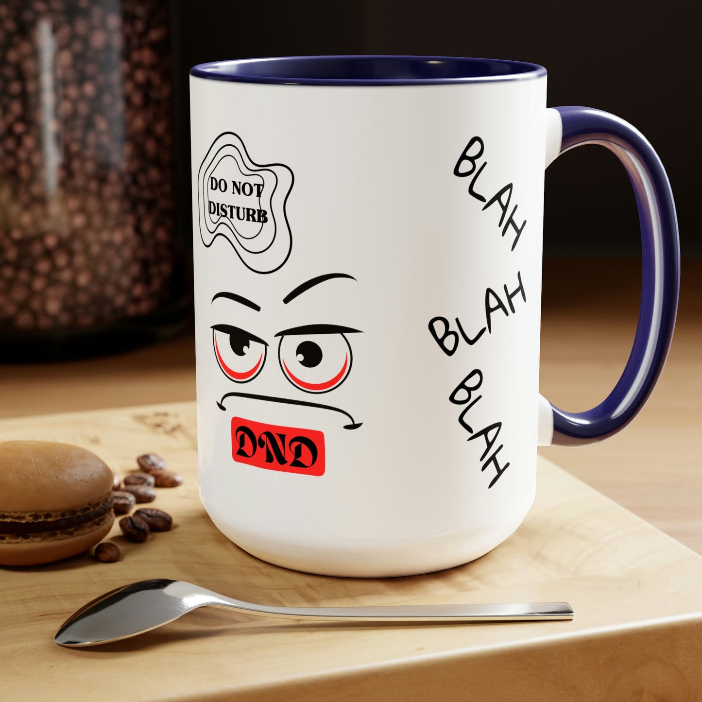 "DO NOT DISTURB" Two-Tone Coffee Mugs, 15oz