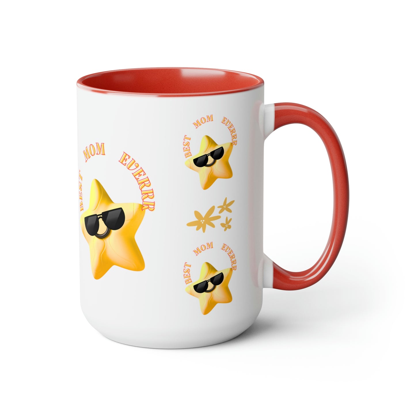 "BEST MOM EVERRR" Two-Tone Coffee Mugs, 15oz