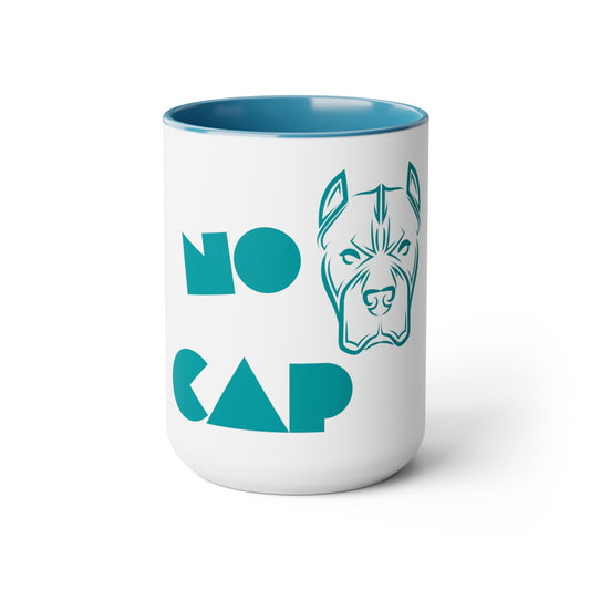 "NO CAP" Two-Tone Coffee Mugs, 15oz