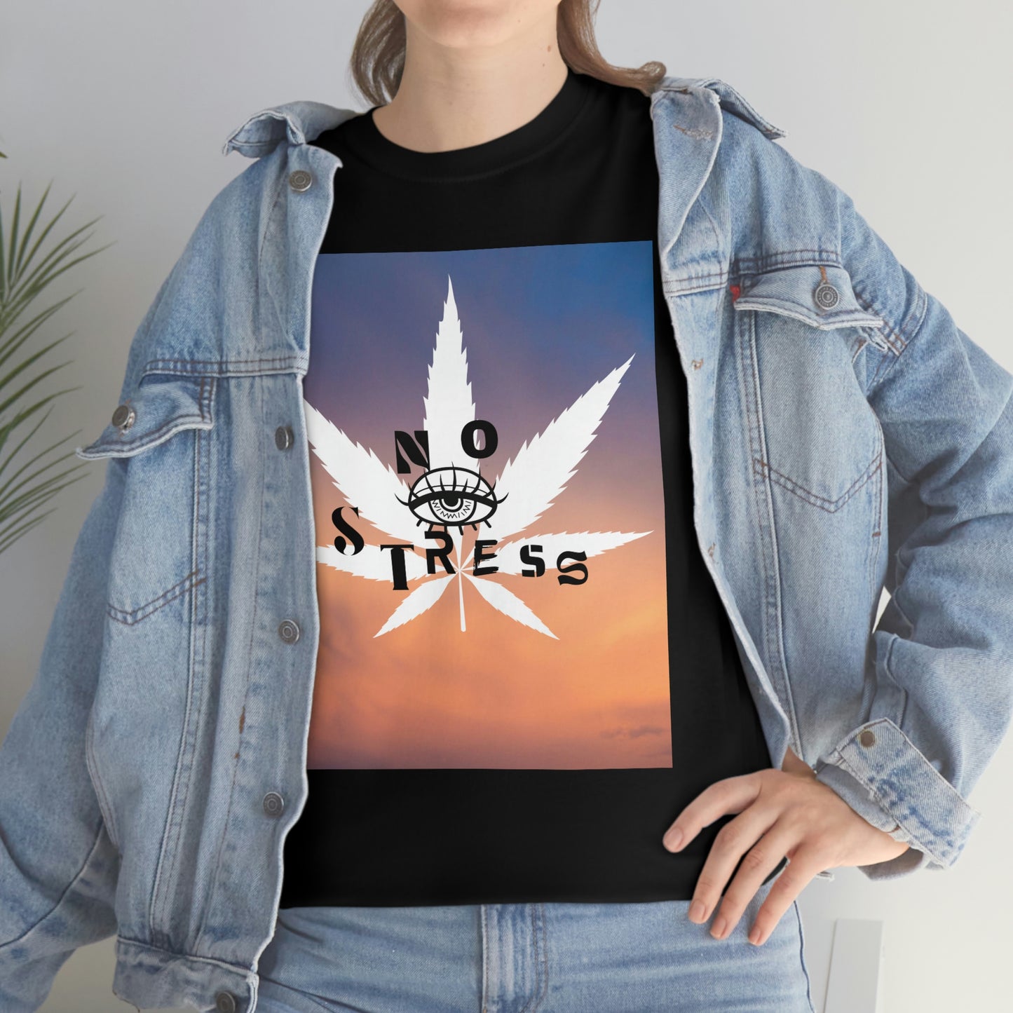 "No Stress Weed Leaf" Unisex Heavy Cotton Tee