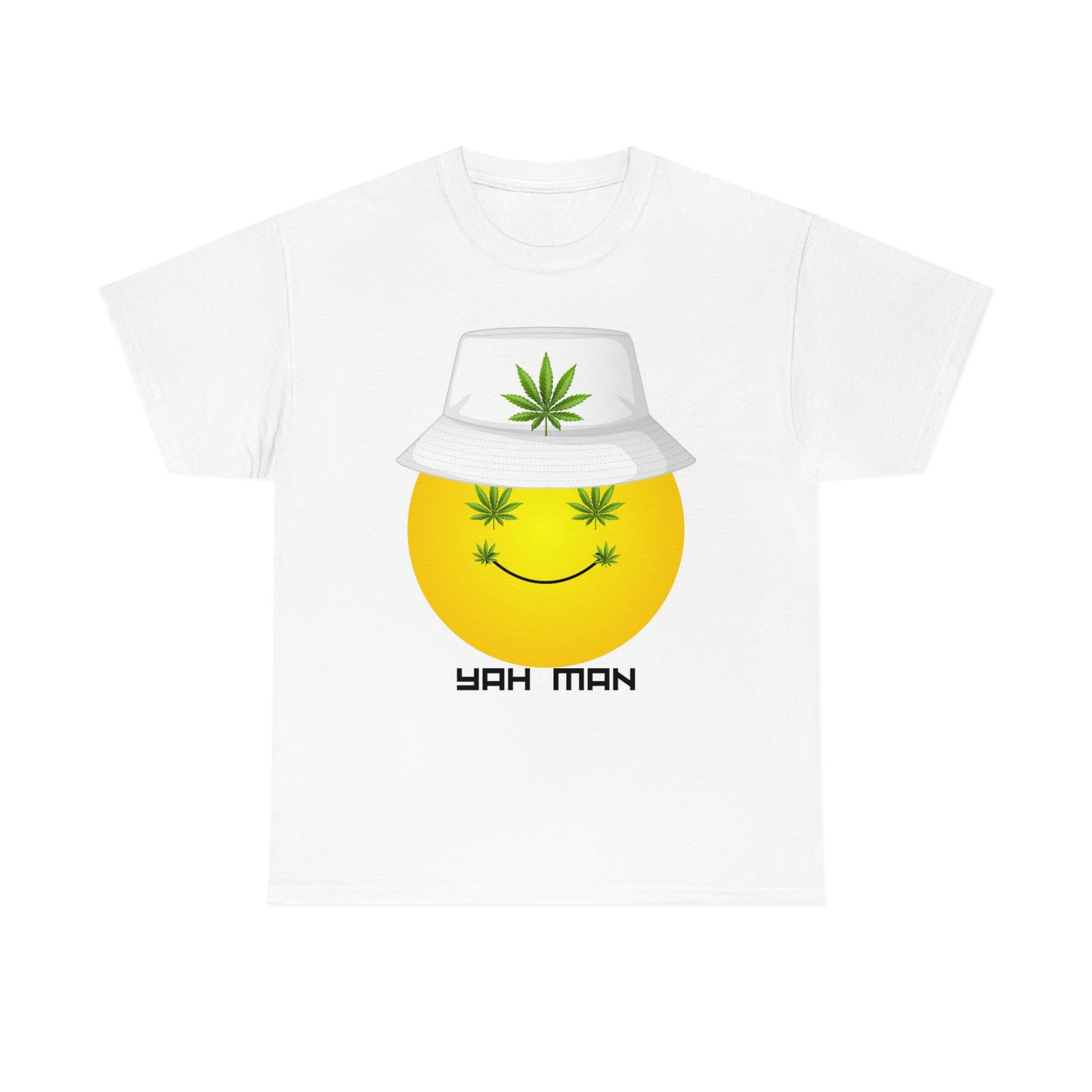 "Weed Emoji in Bucket Hat" Unisex Heavy Cotton Tee