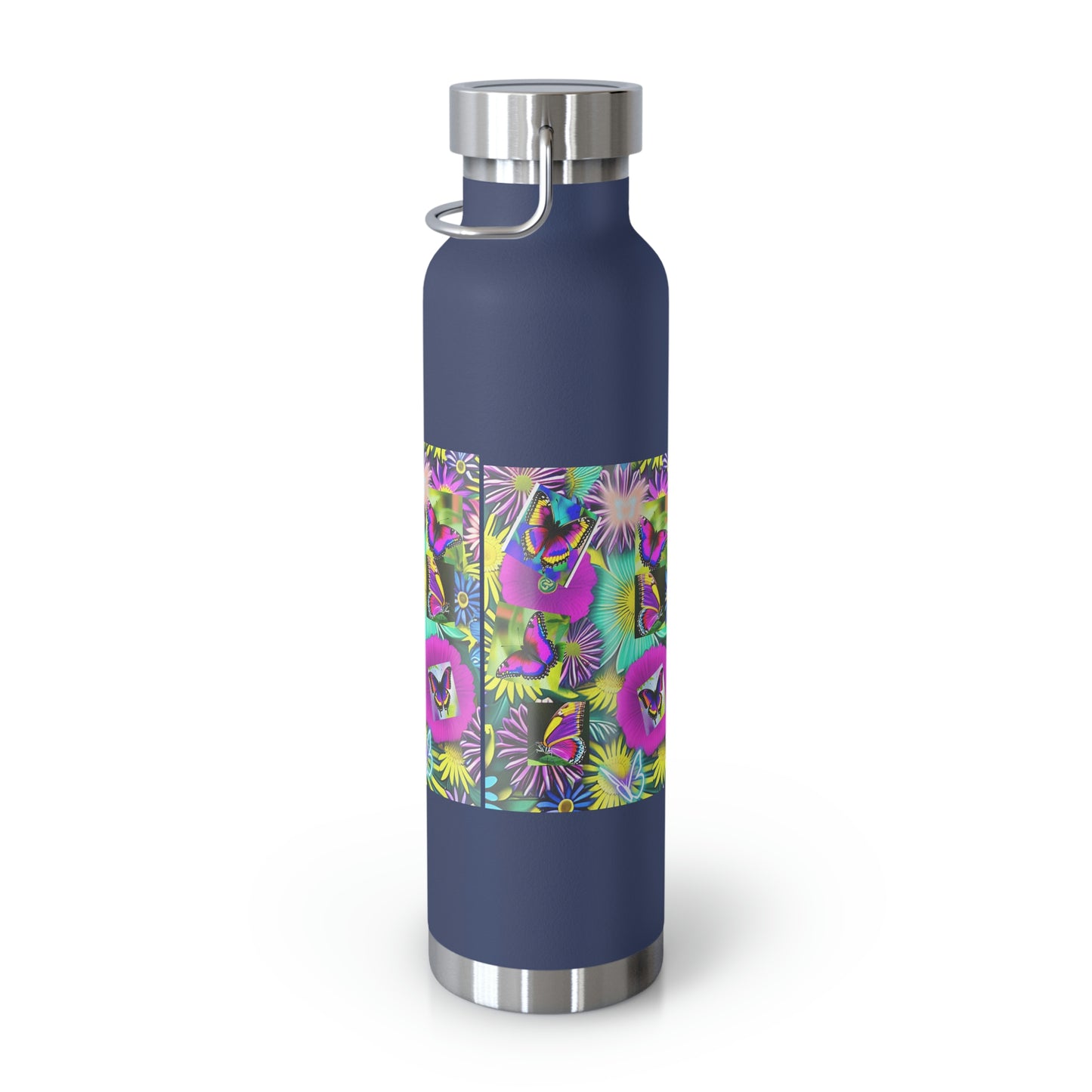 "Butterfly Garden" - Copper Vacuum Insulated Bottle, 22oz