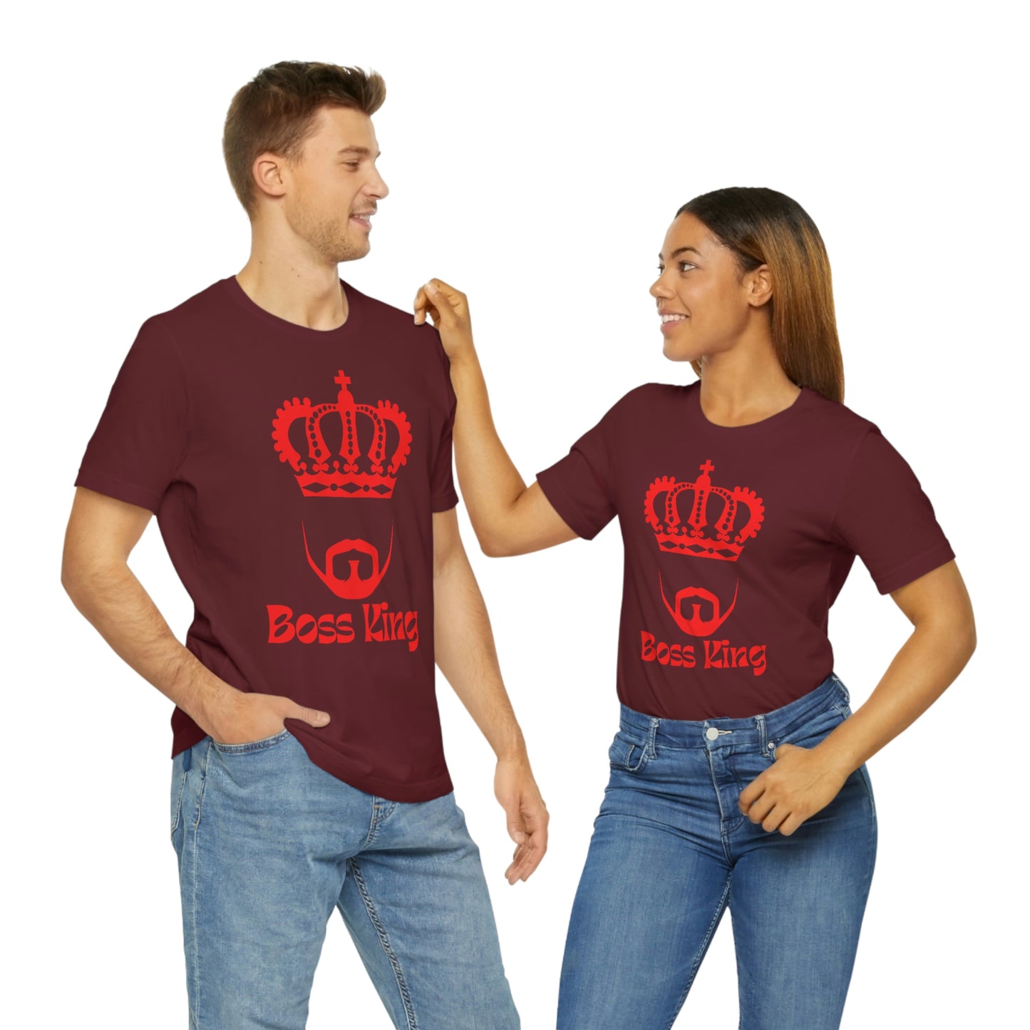 "Red Print - Boss King" - Unisex Jersey Short Sleeve Tee