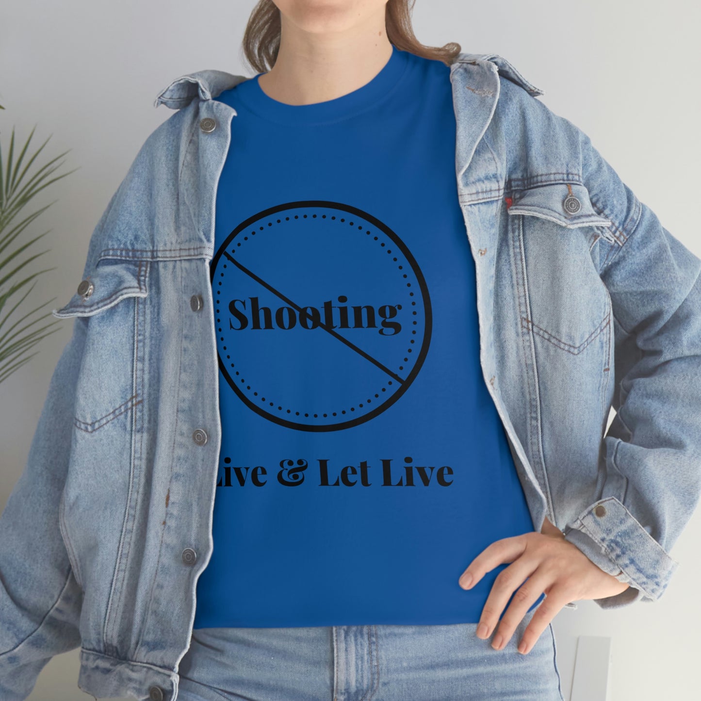 "No Shooting" Unisex Heavy Cotton Tee: From the "Peace In The Streets Collection"