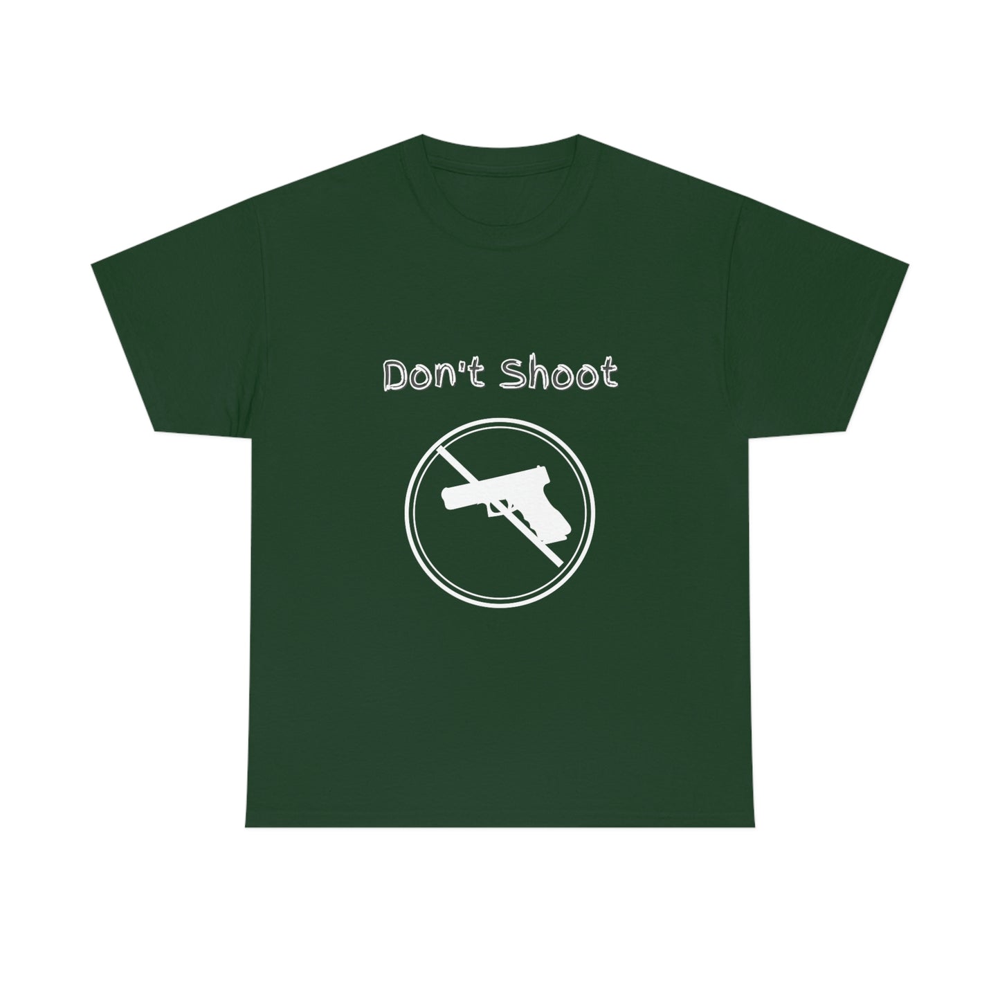 "Don't Shoot - White Print" Unisex Heavy Cotton Tee: From the "Peace In The Streets Collection"