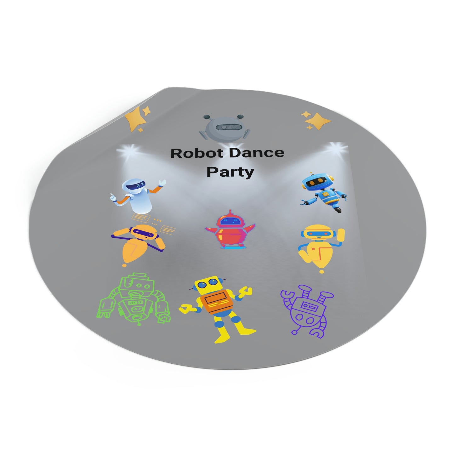 "Robot Dance Party" - Round Vinyl Stickers