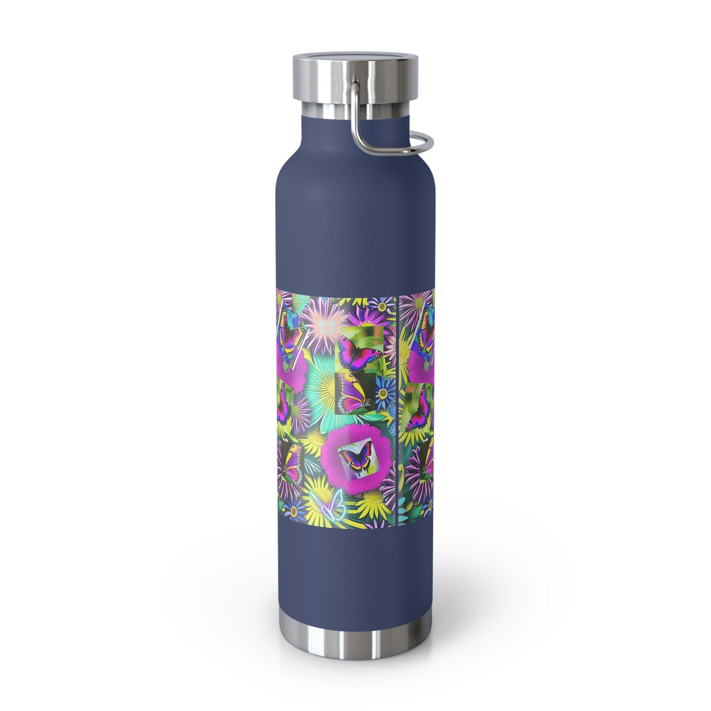 "Butterfly Garden" - Copper Vacuum Insulated Bottle, 22oz