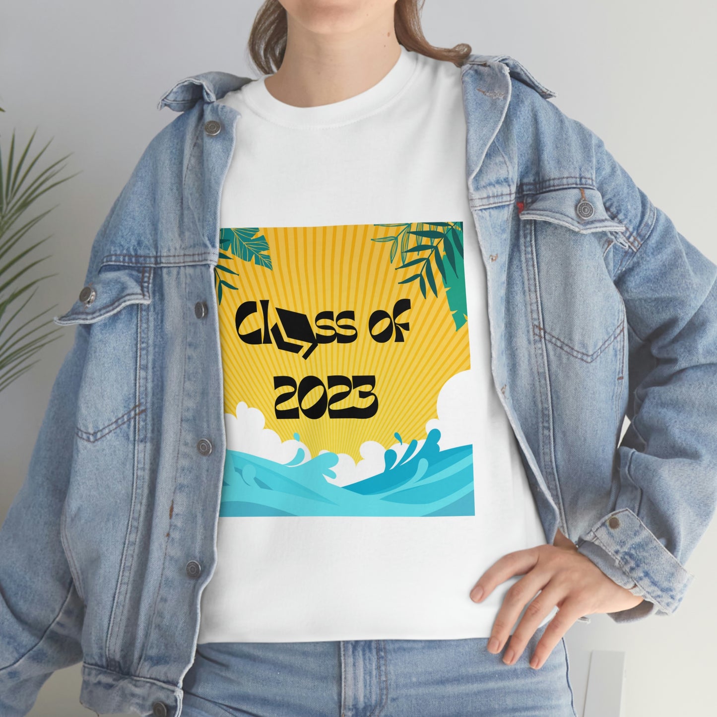 "Class of 2023 Palm Leaf" Unisex Heavy Cotton Tee